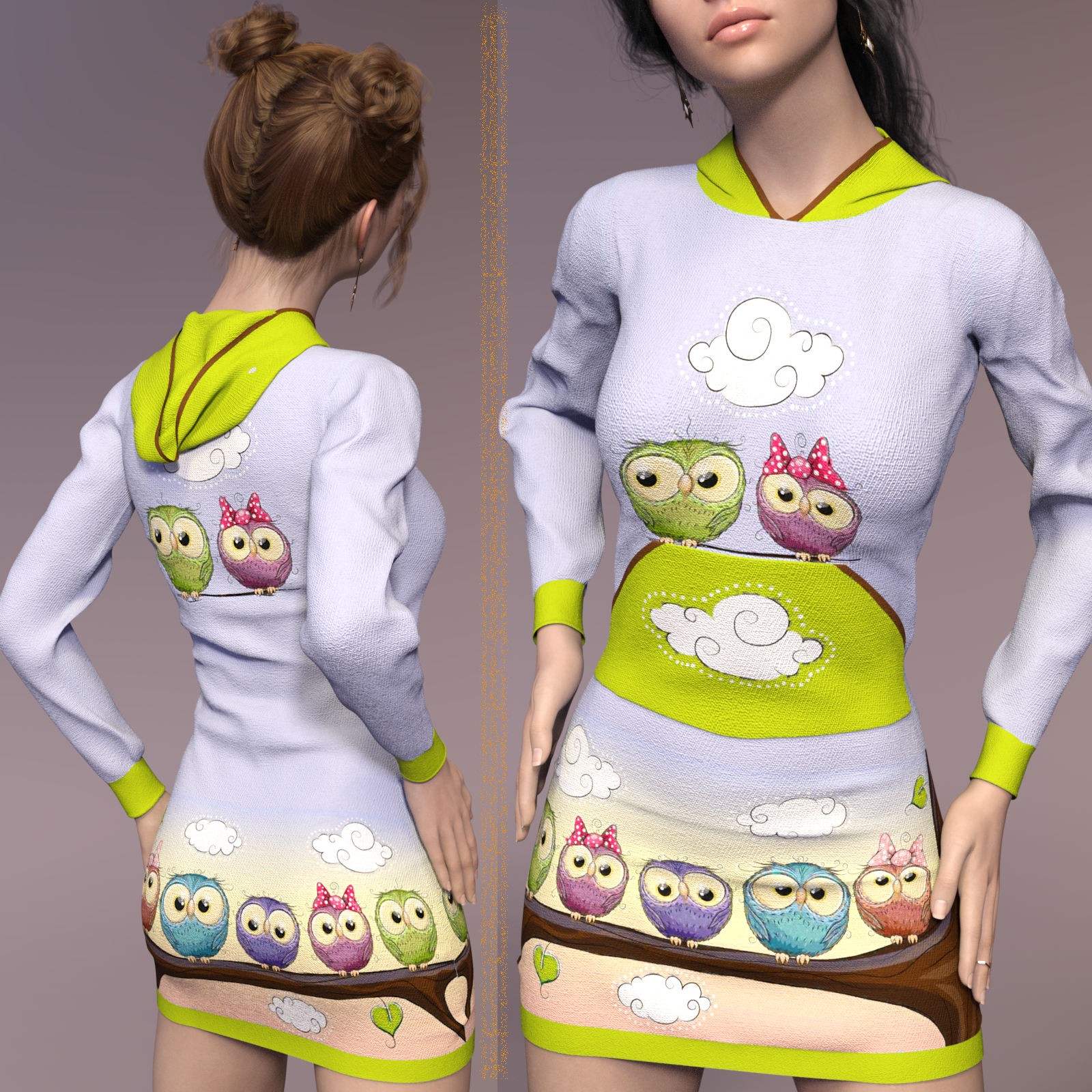 DA-SweetHeart for dForce Cutie Hoodie Dress by lilflame by N/A