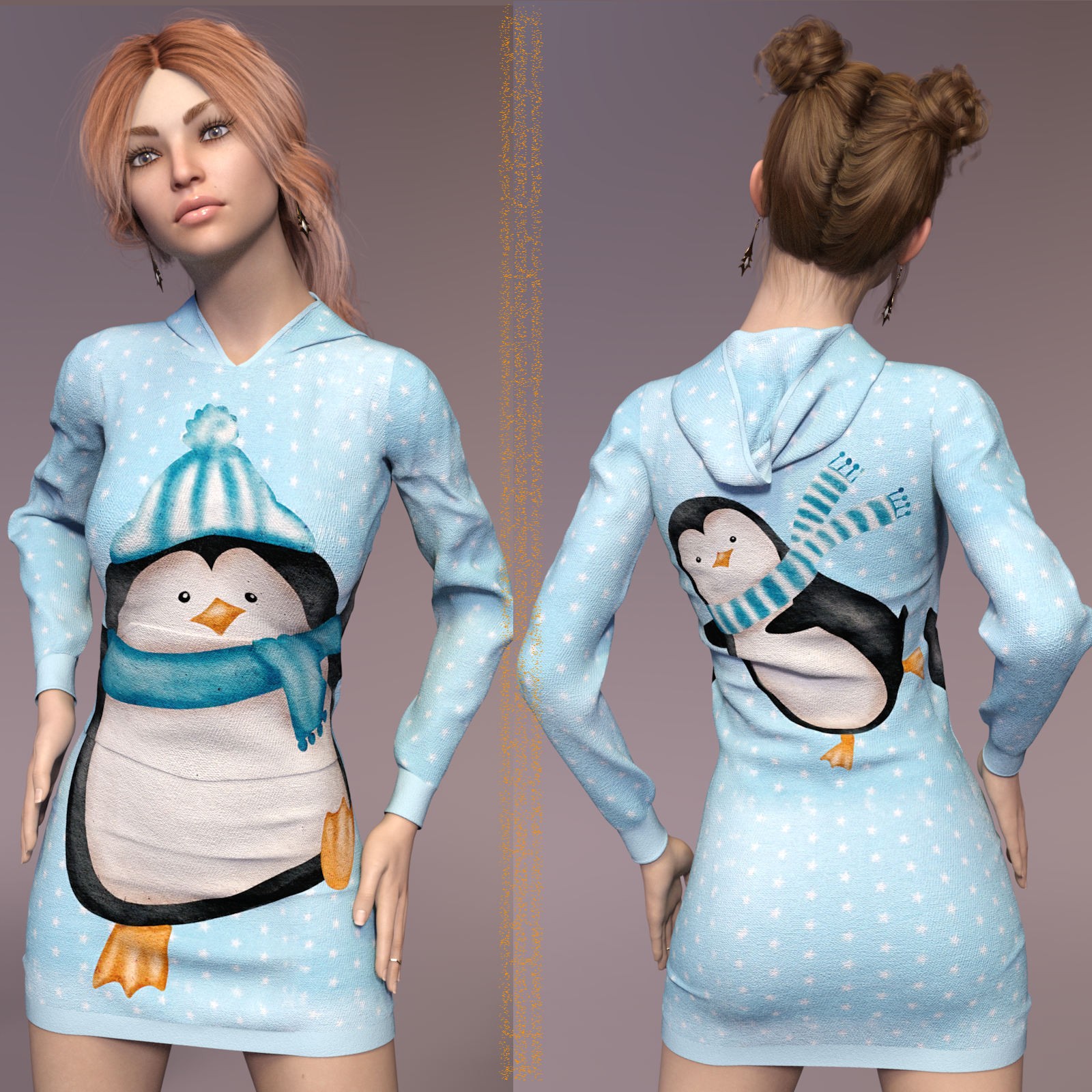 DA-SweetHeart for dForce Cutie Hoodie Dress by lilflame by N/A