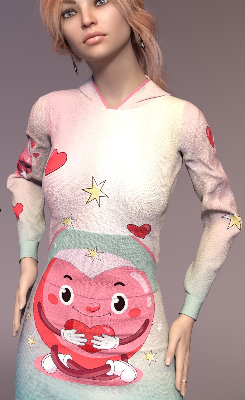 DA-SweetHeart for dForce Cutie Hoodie Dress by lilflame by N/A