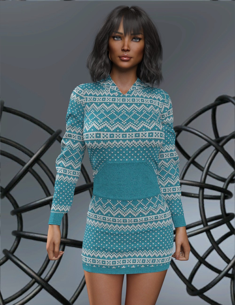 VERSUS - dForce Cutie Hoodie Dress for Genesis 8,8.1 Female by N/A