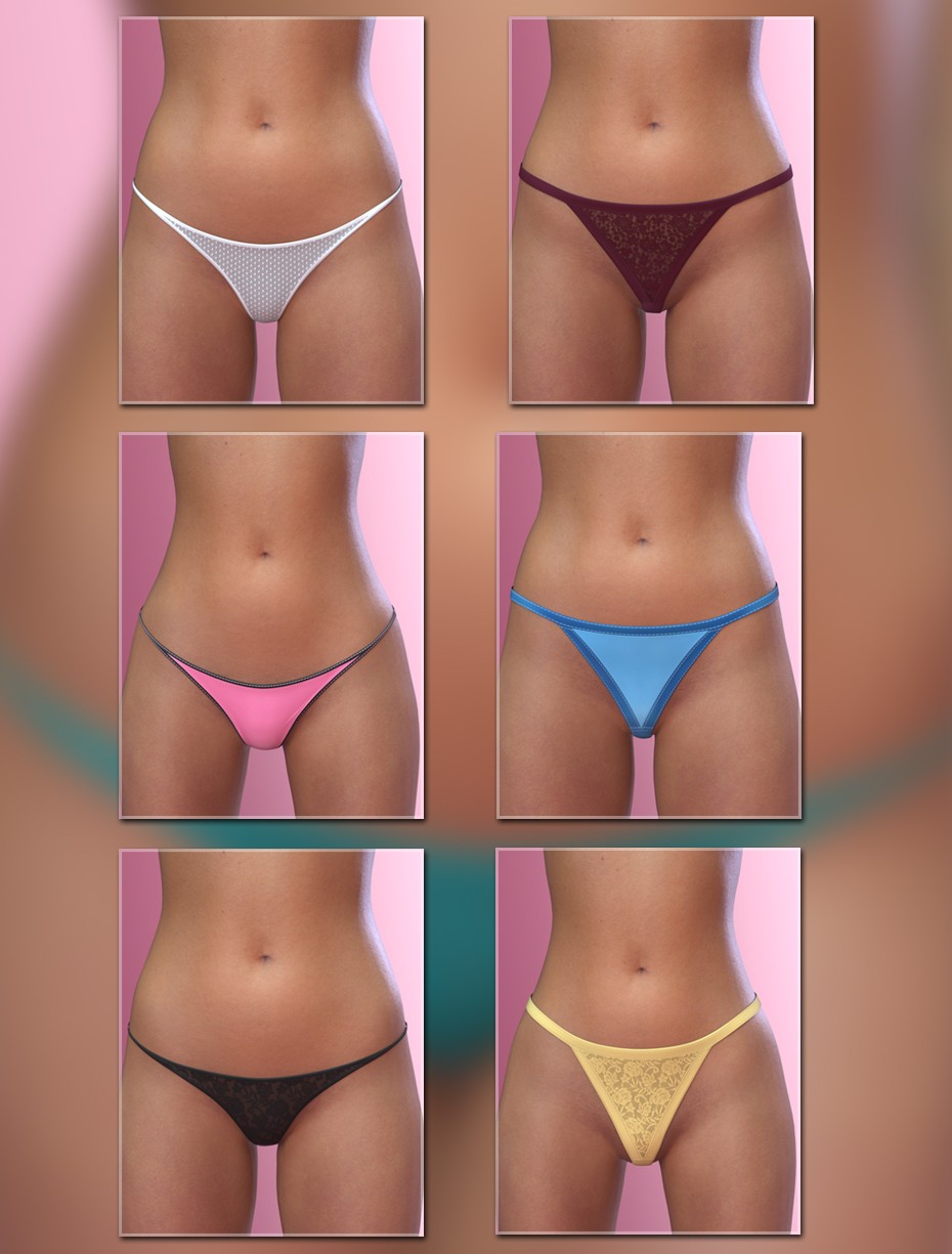 dForce Two Pair Tiny Panties Genesis 9 by N/A