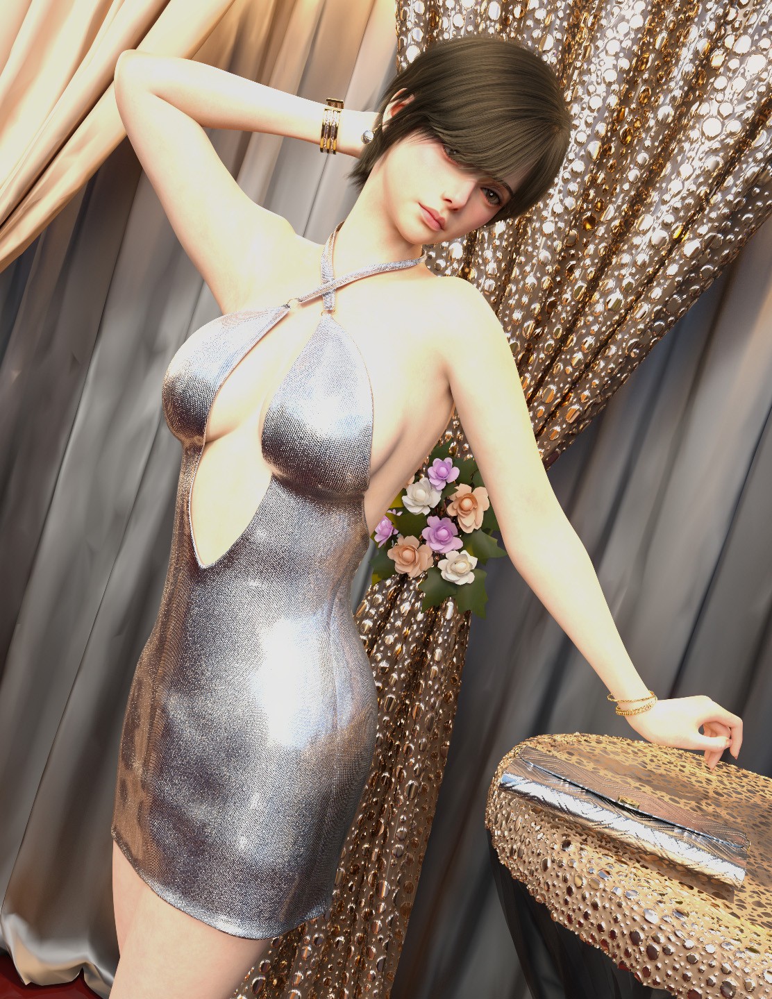 MG-MG Velvet Ecilpse Dress G9 G8F dForce by N/A