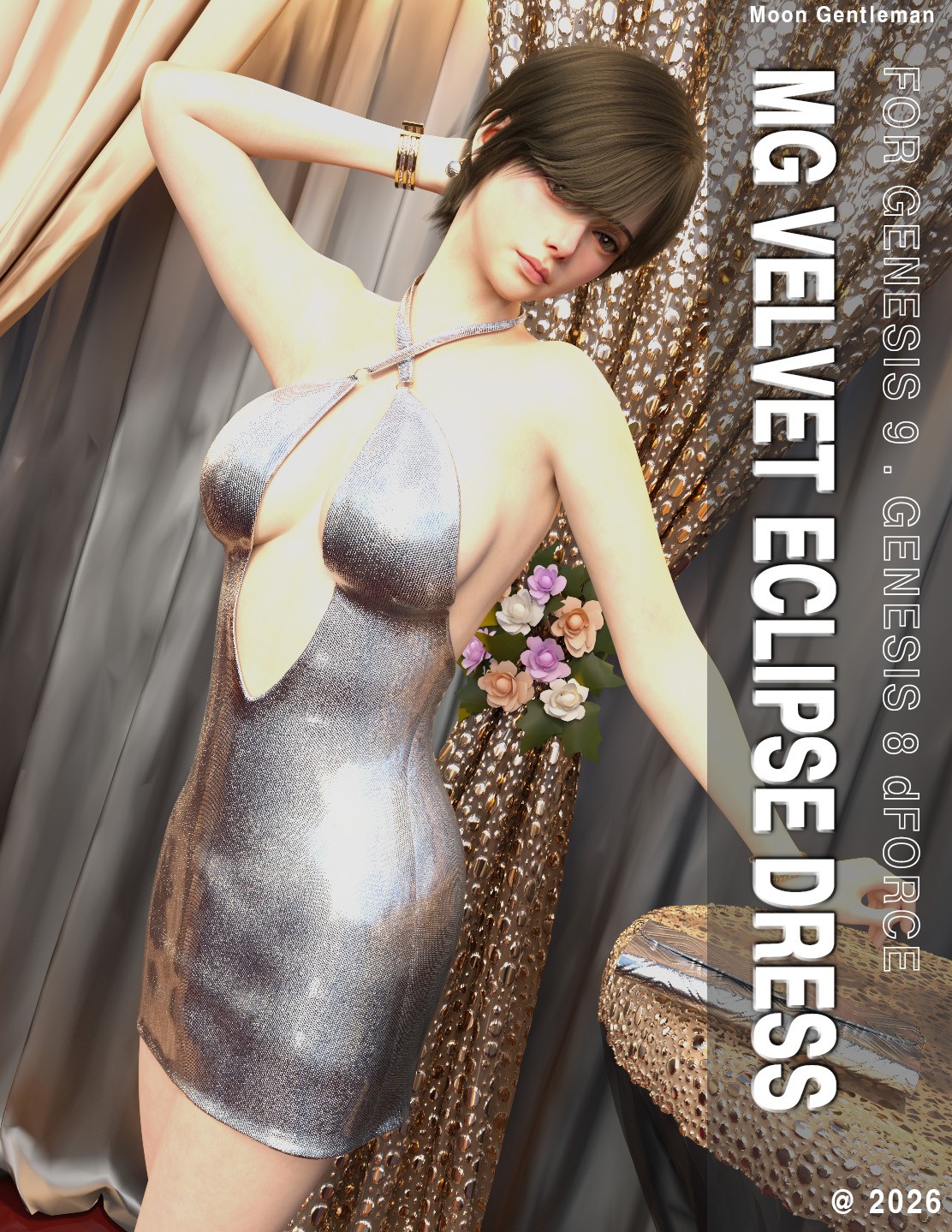 MG-MG Velvet Ecilpse Dress G9 G8F dForce by N/A