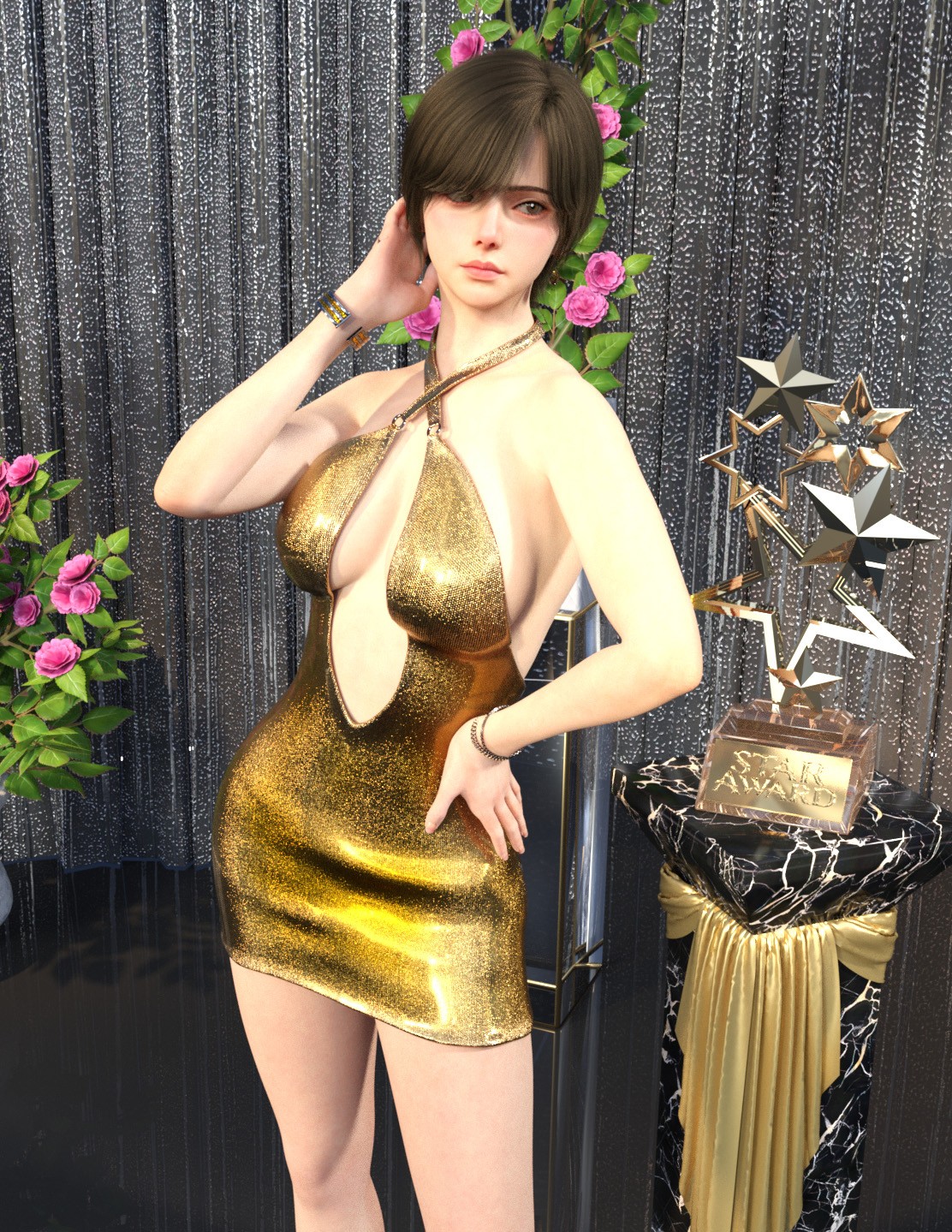 MG-MG Velvet Ecilpse Dress G9 G8F dForce by N/A