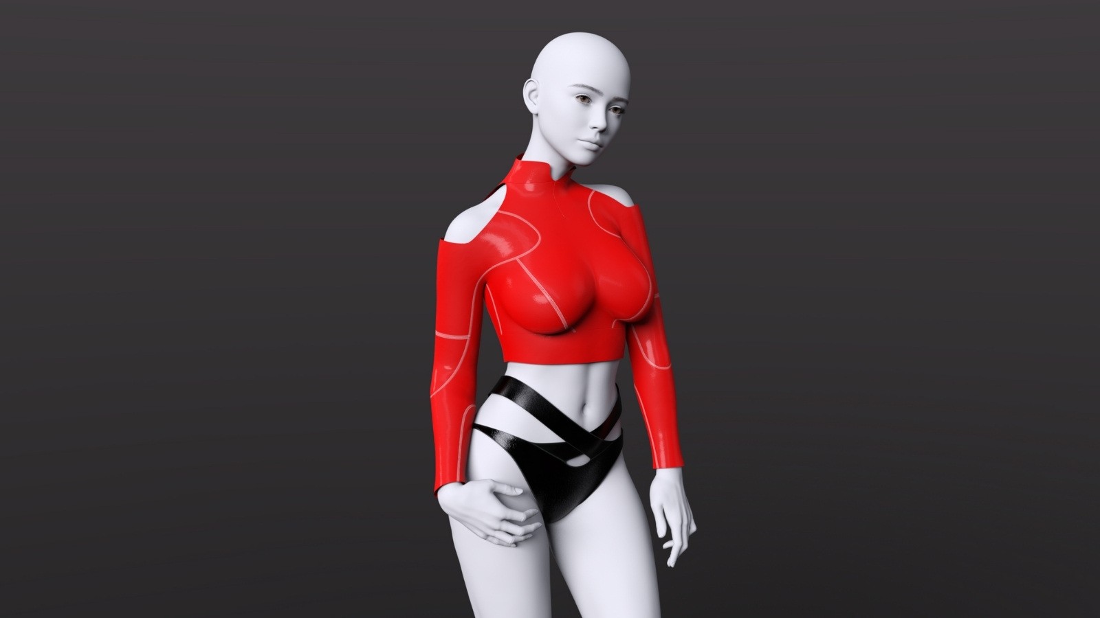 Apex Long Sleeve Sport Crop for Genesis 9 Female by N/A
