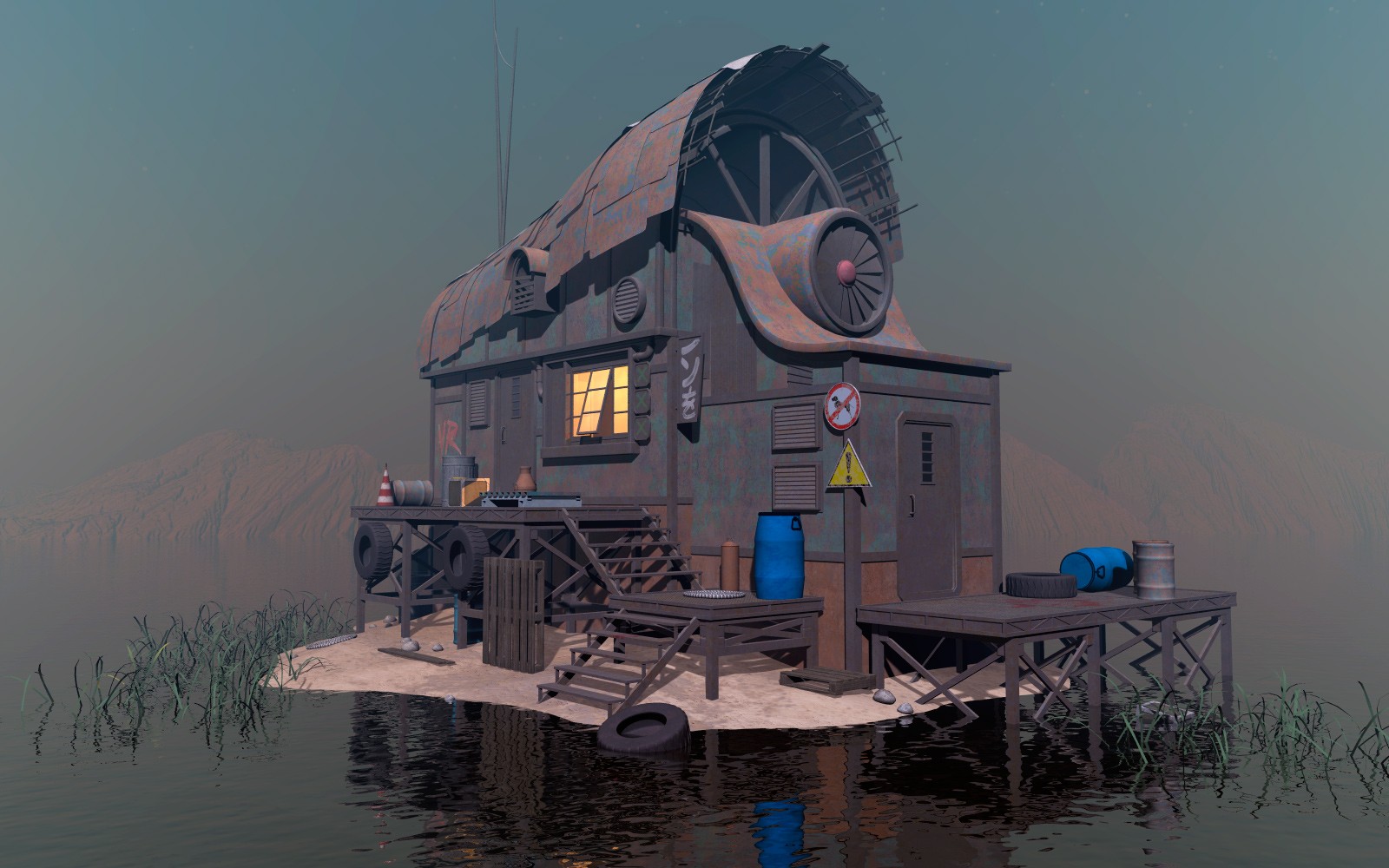 Wasteland House for Daz Studio by N/A
