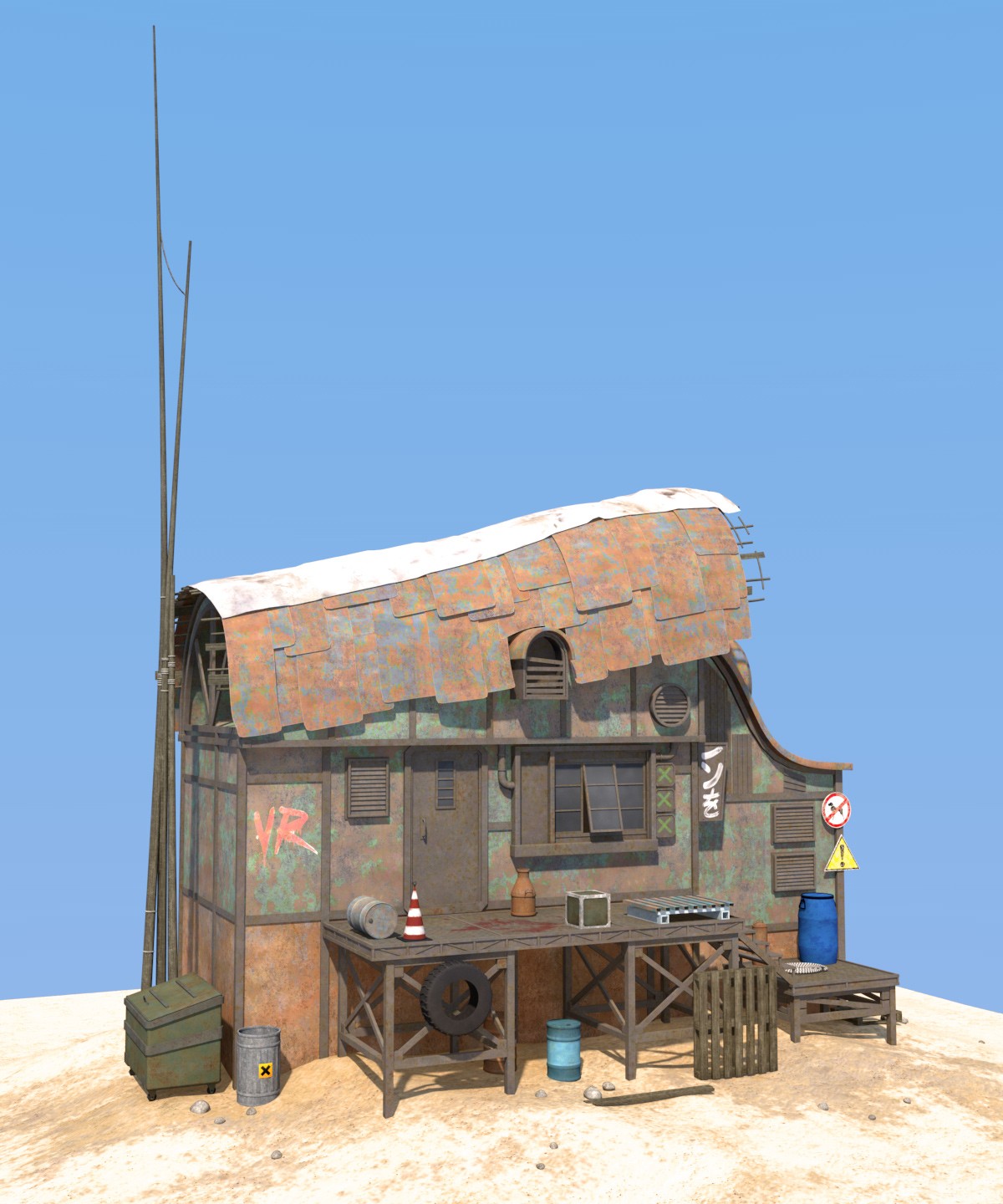 Wasteland House for Daz Studio by N/A