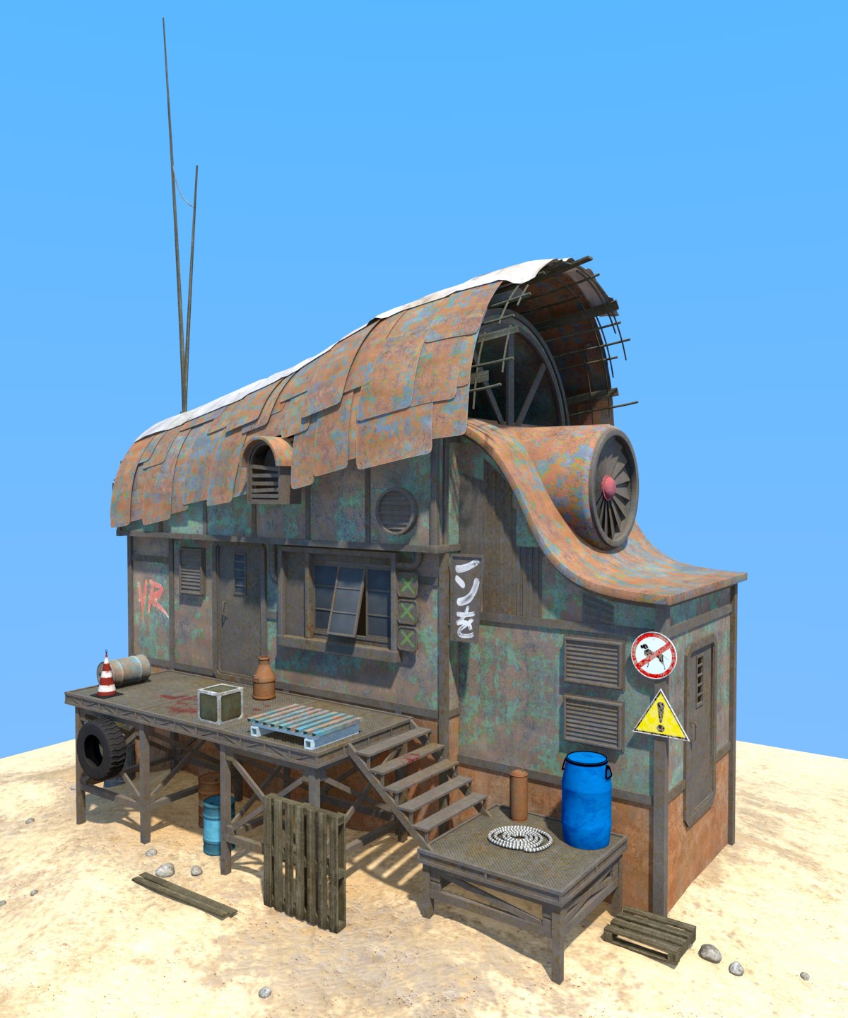Wasteland House for Daz Studio by N/A