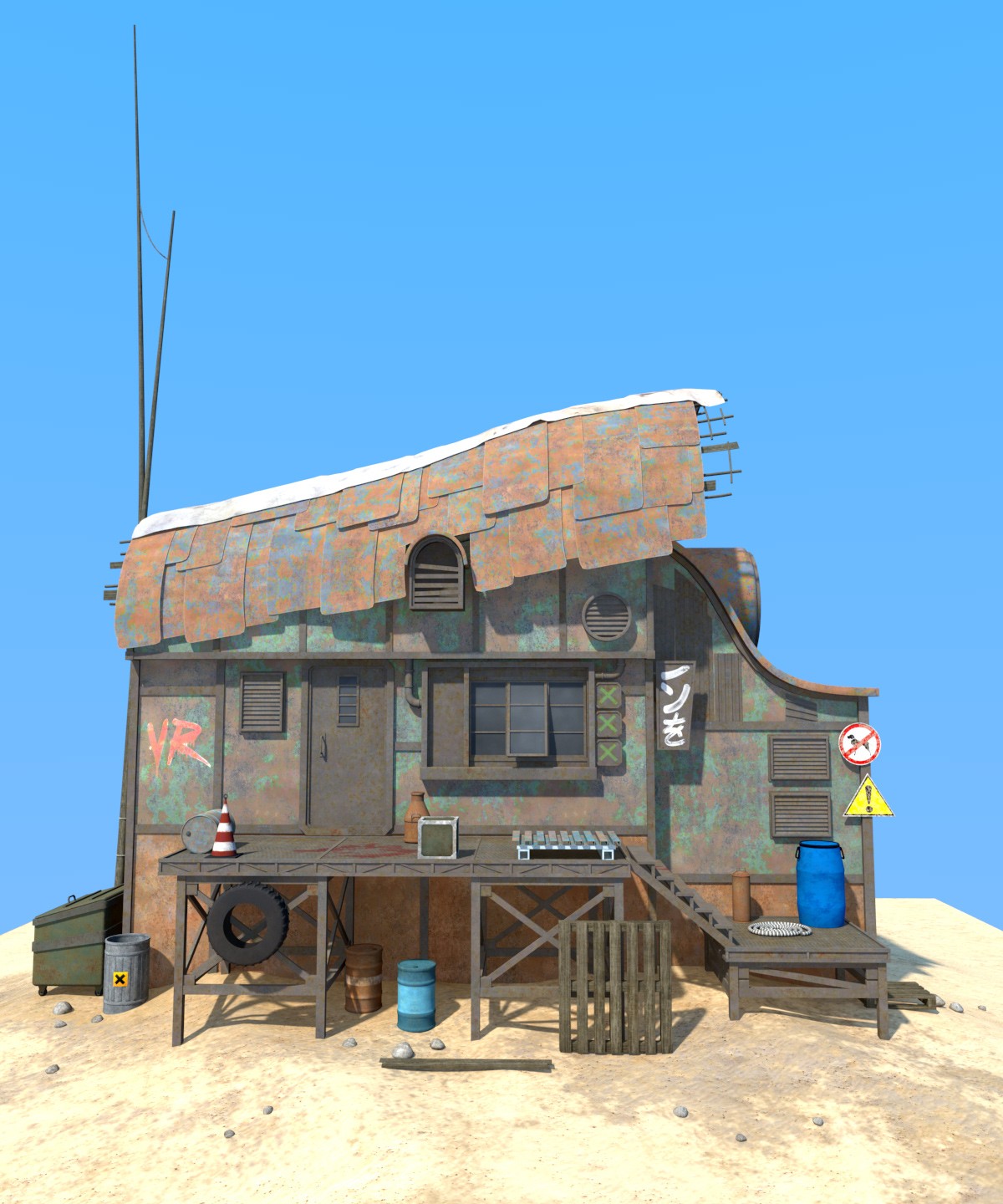 Wasteland House for Daz Studio by N/A