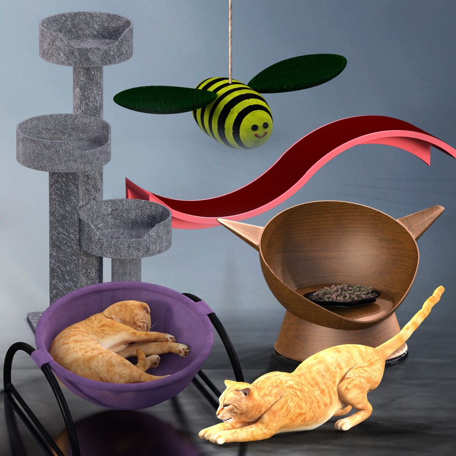3DV Cat Accessories Big Bundle by N/A