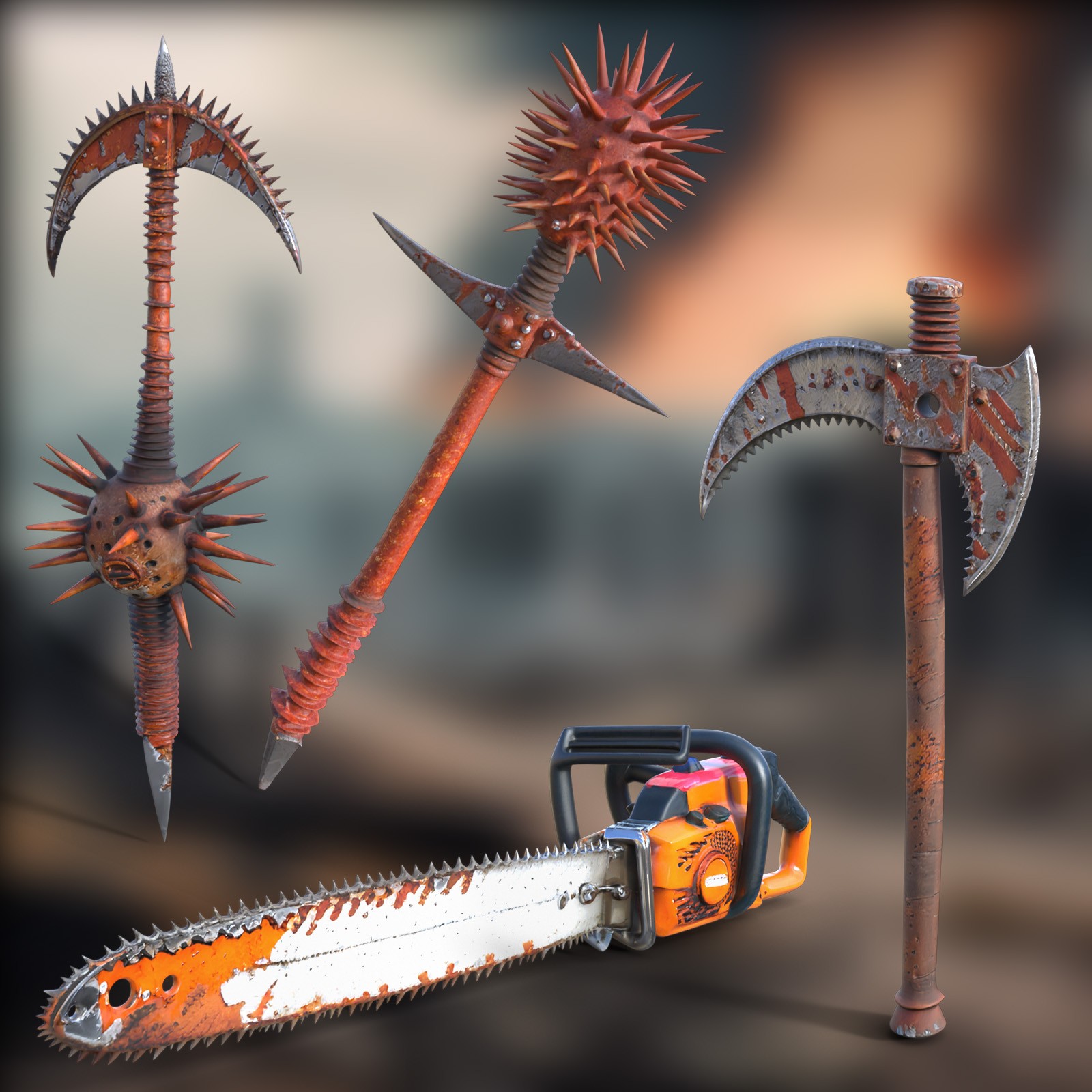 Post-Apocalyptic Hand Weapons by N/A