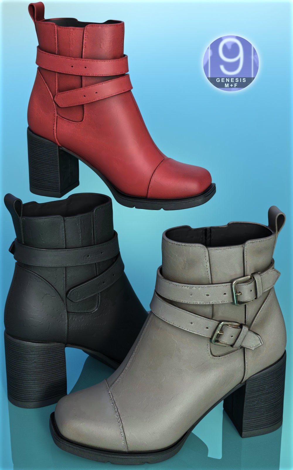 Two Straps Ankle Boots for G9 by N/A
