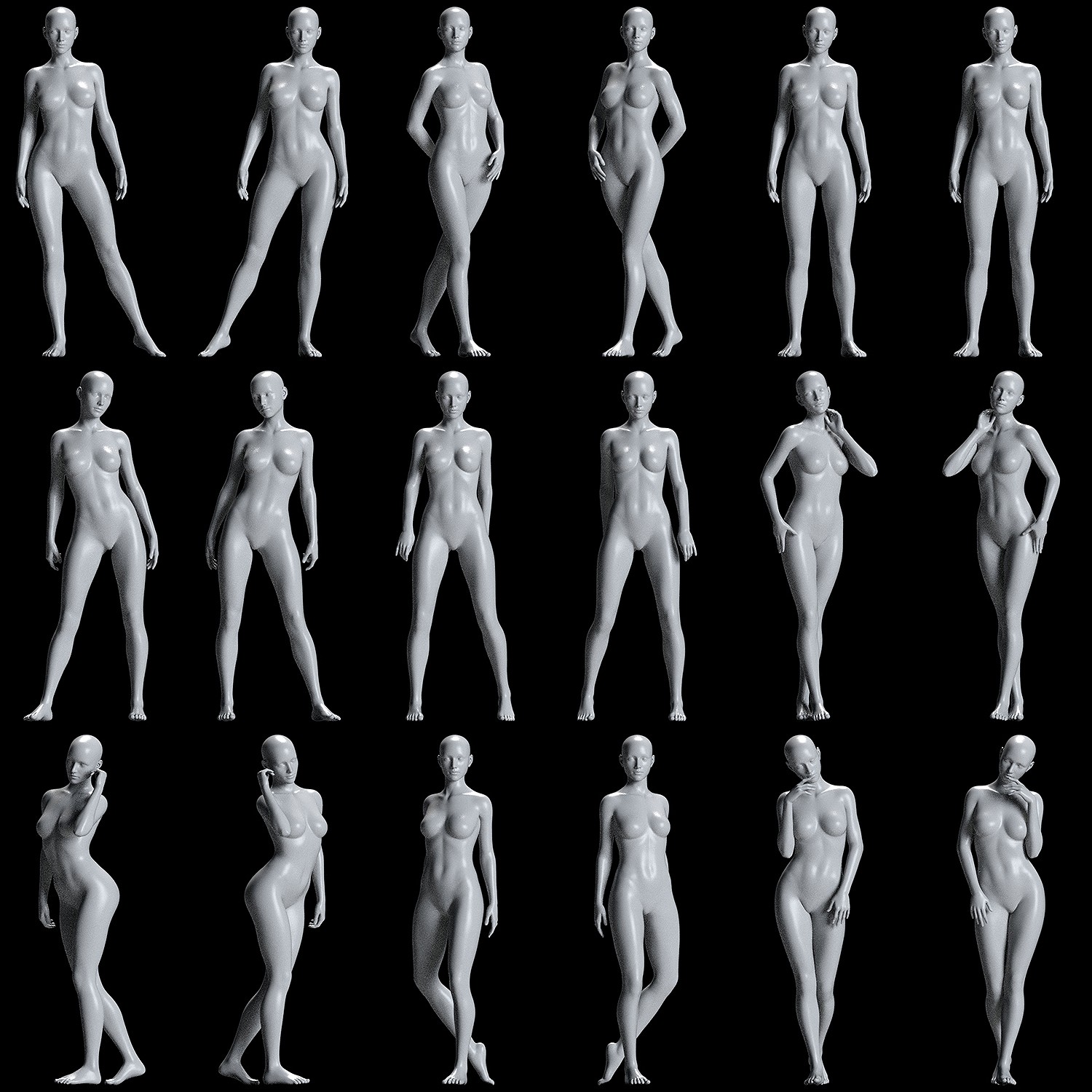 MbM Standing Poses Mega Set Vol 01 for Genesis 8/8.1 Female by N/A