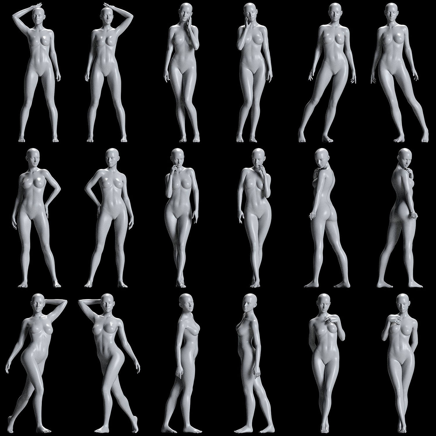 MbM Standing Poses Mega Set Vol 01 for Genesis 8/8.1 Female by N/A
