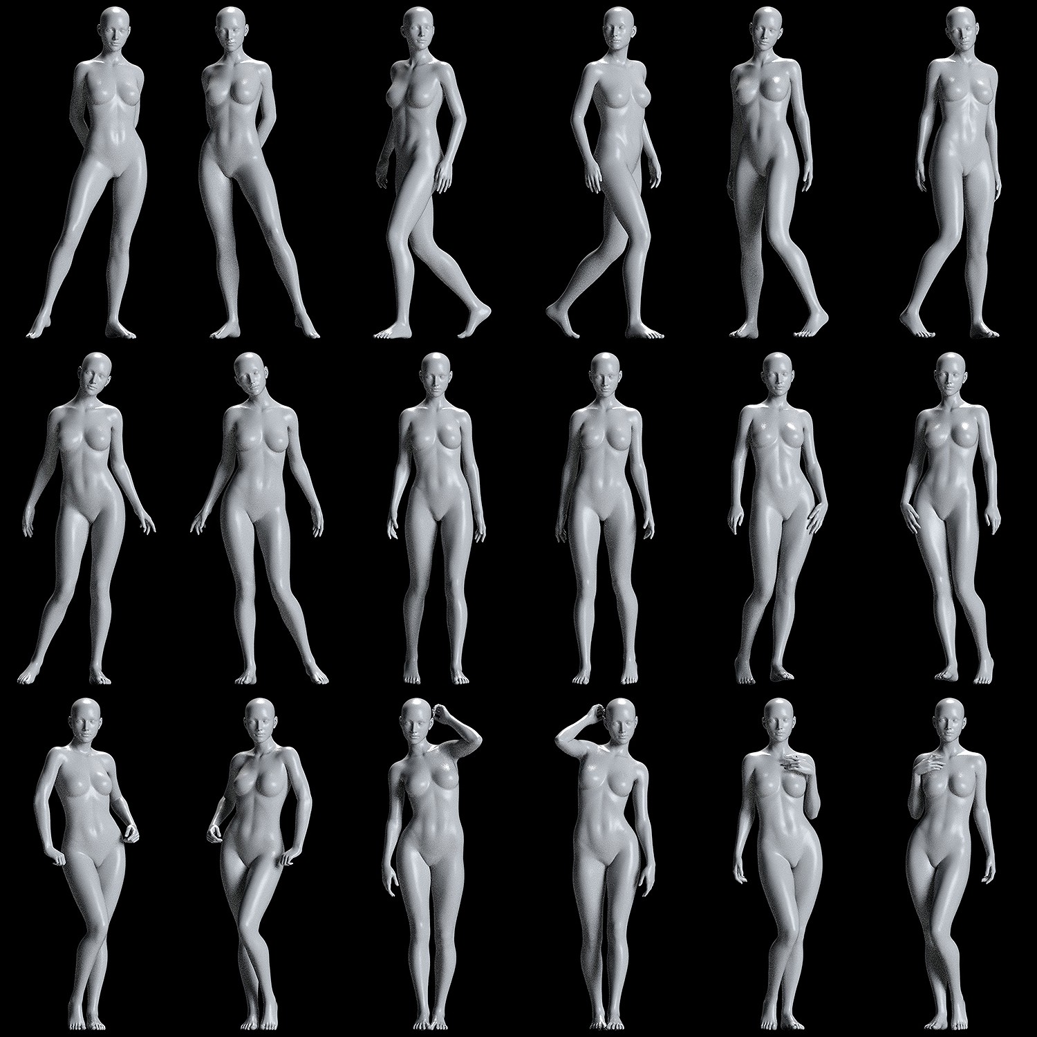 MbM Standing Poses Mega Set Vol 01 for Genesis 8/8.1 Female by N/A