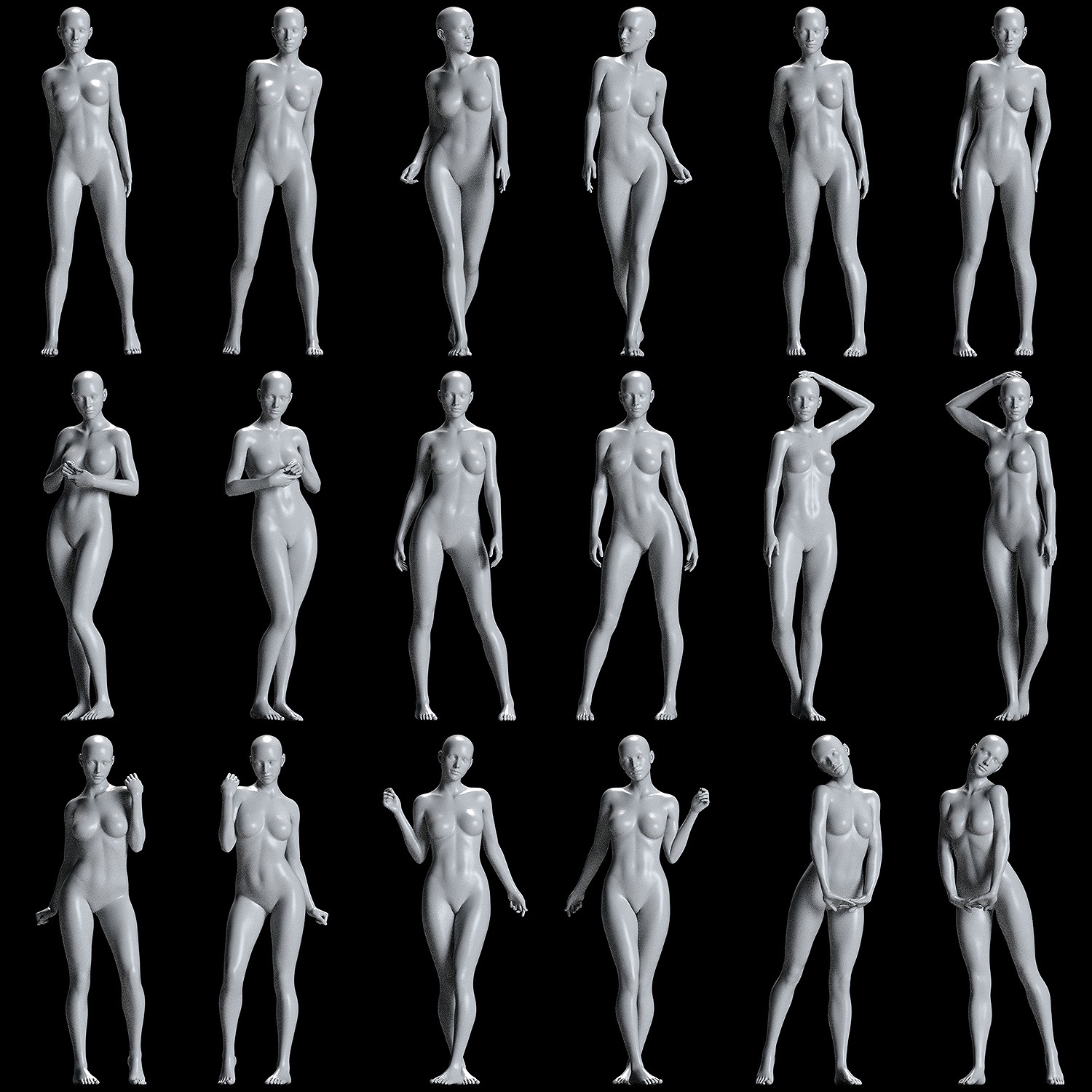 MbM Standing Poses Mega Set Vol 02 for Genesis 8/8.1 Female by N/A
