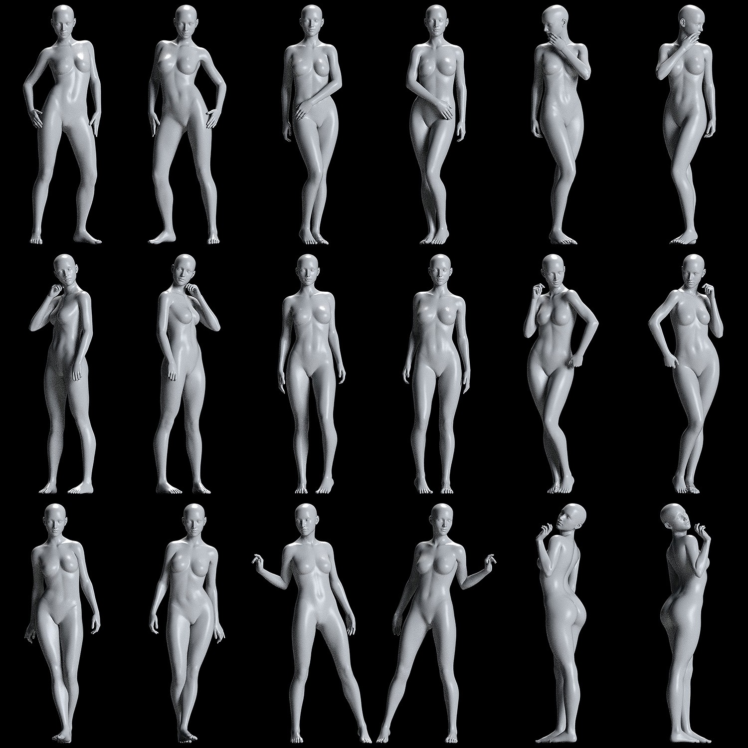 MbM Standing Poses Mega Set Vol 02 for Genesis 8/8.1 Female by N/A