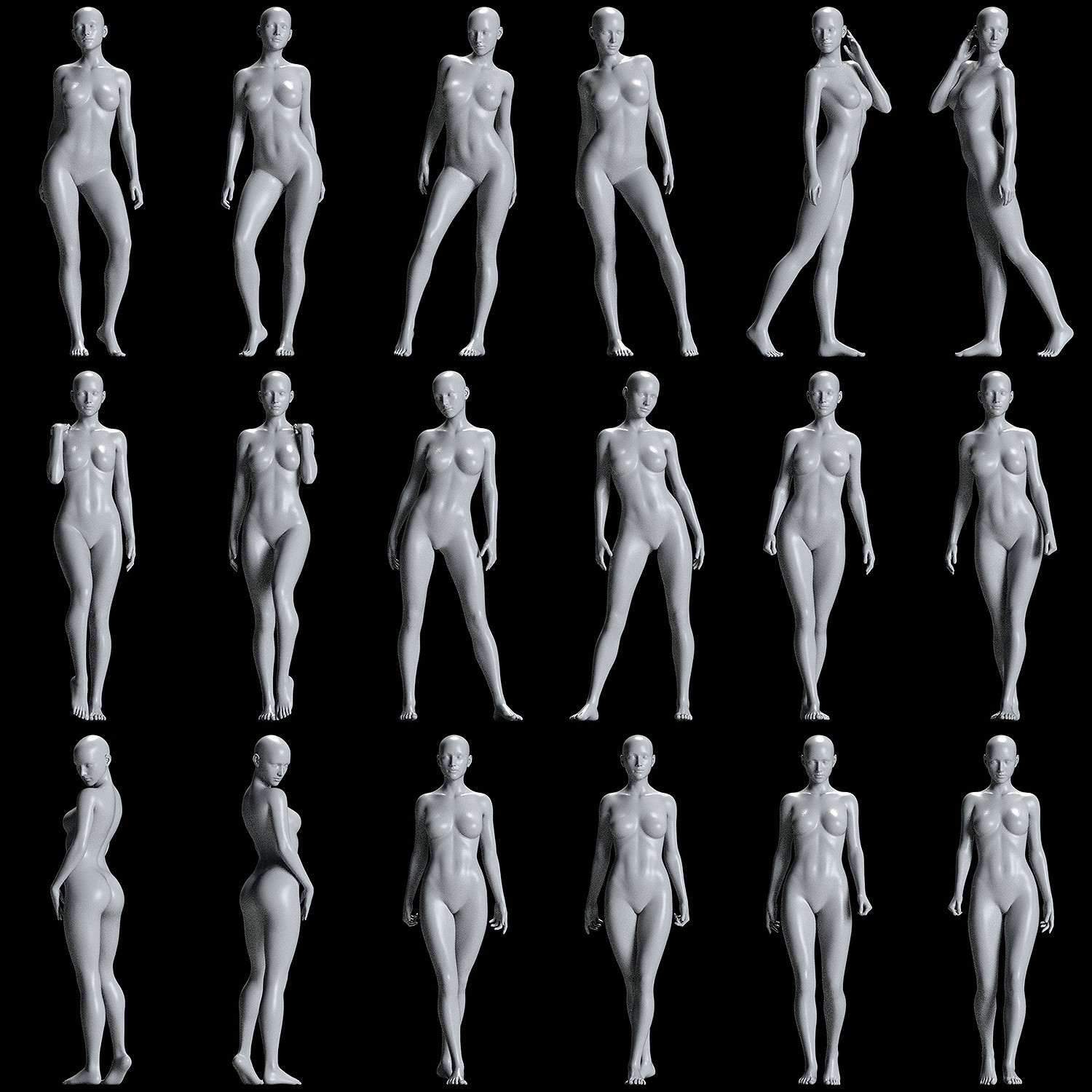 MbM Standing Poses Mega Set Vol 02 for Genesis 8/8.1 Female by N/A