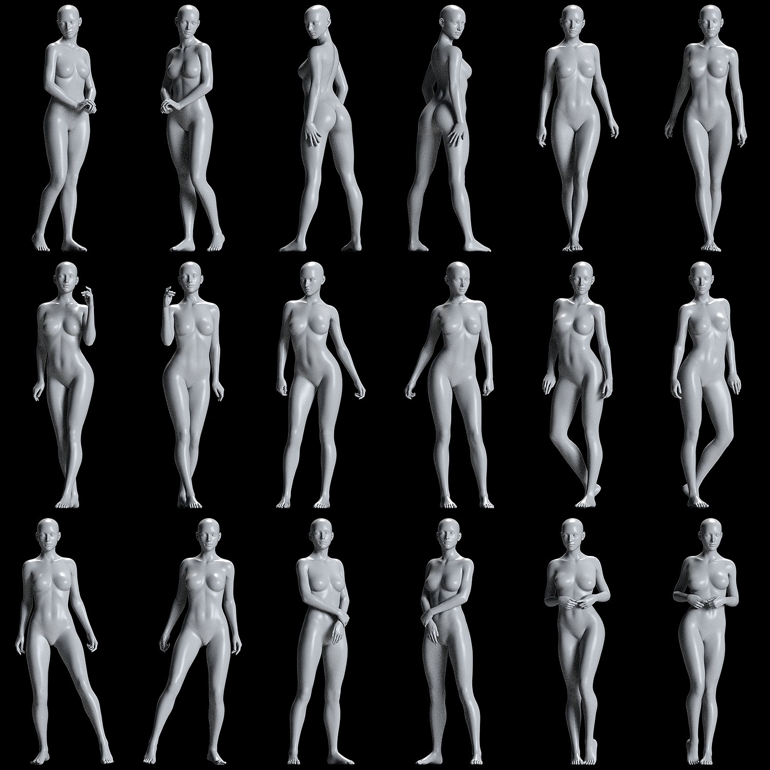 MbM Standing Poses Mega Set Vol 02 for Genesis 8/8.1 Female by N/A