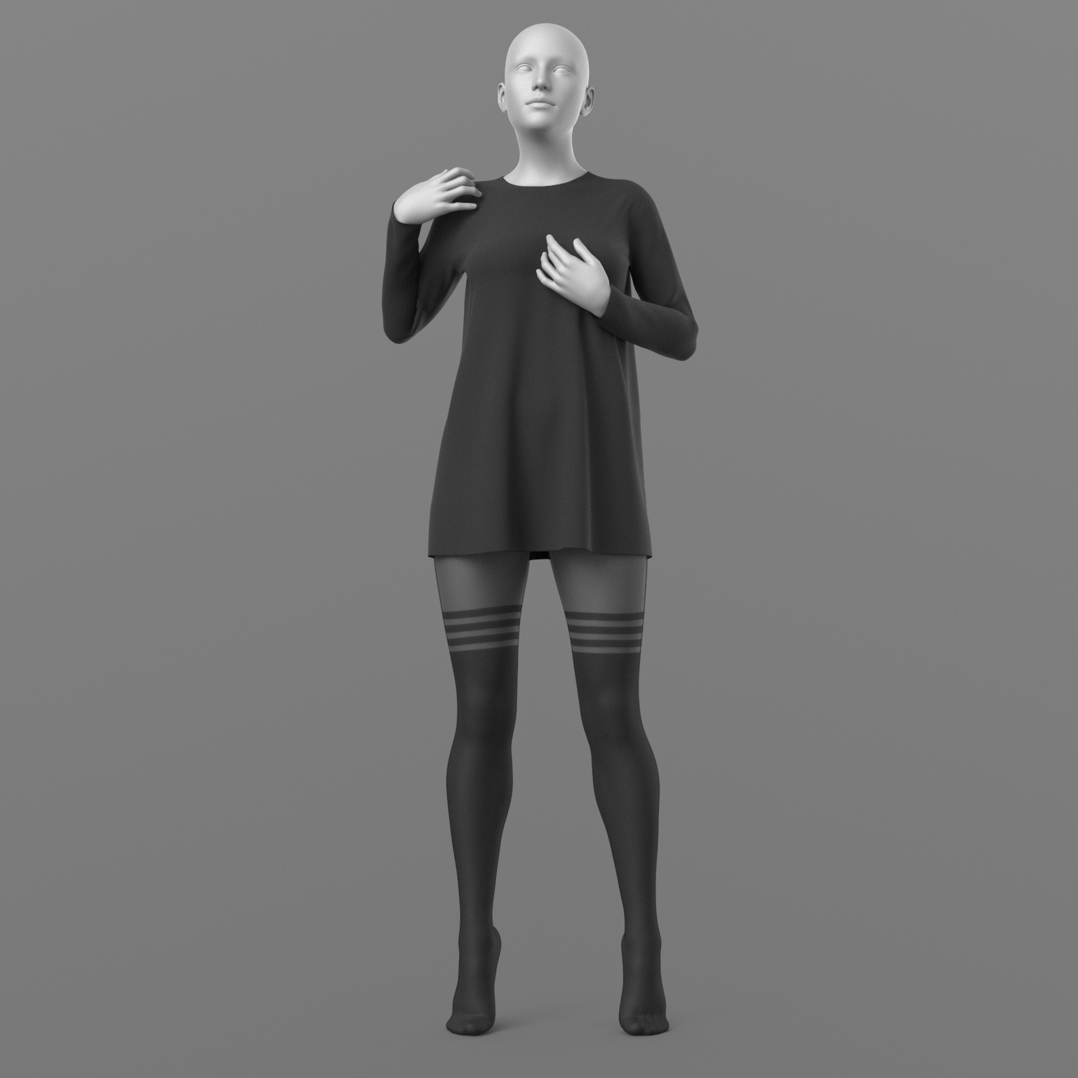 Short Dress 6v and Tights Stockings G8 Female by N/A