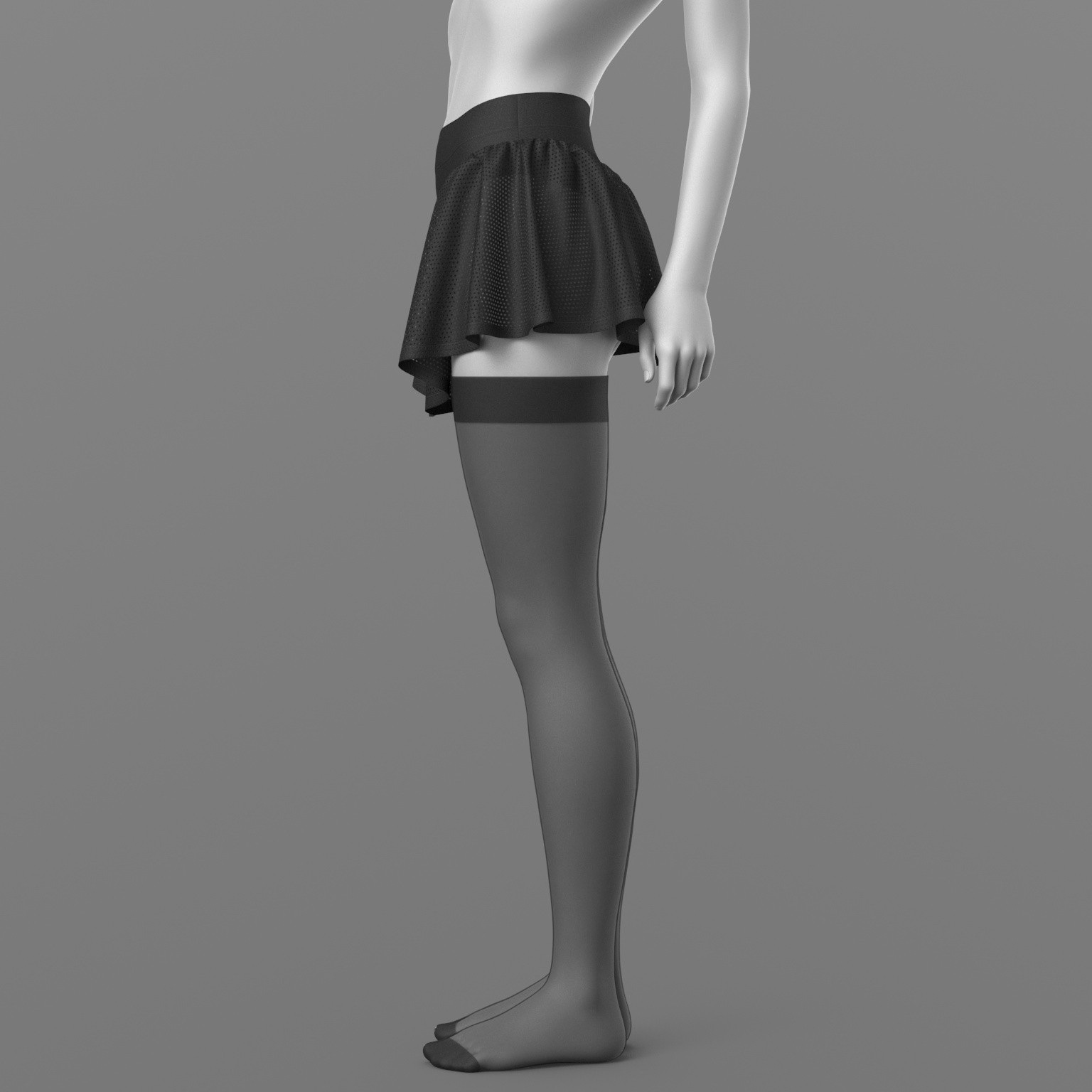 Skirt Shorts and Nylon Stockings G8 Female by N/A