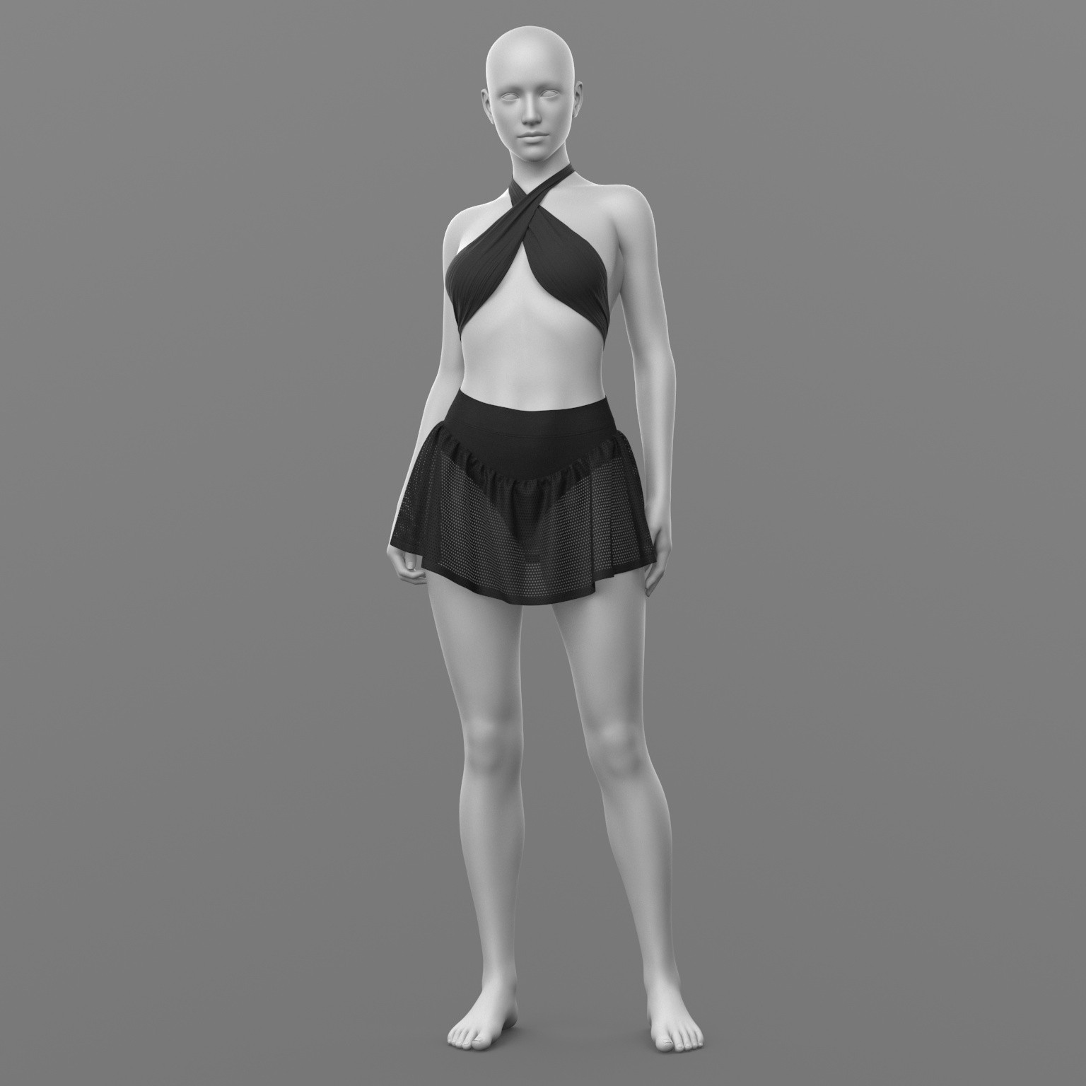 Bandage Top and Skirt Shorts G8 Female by N/A