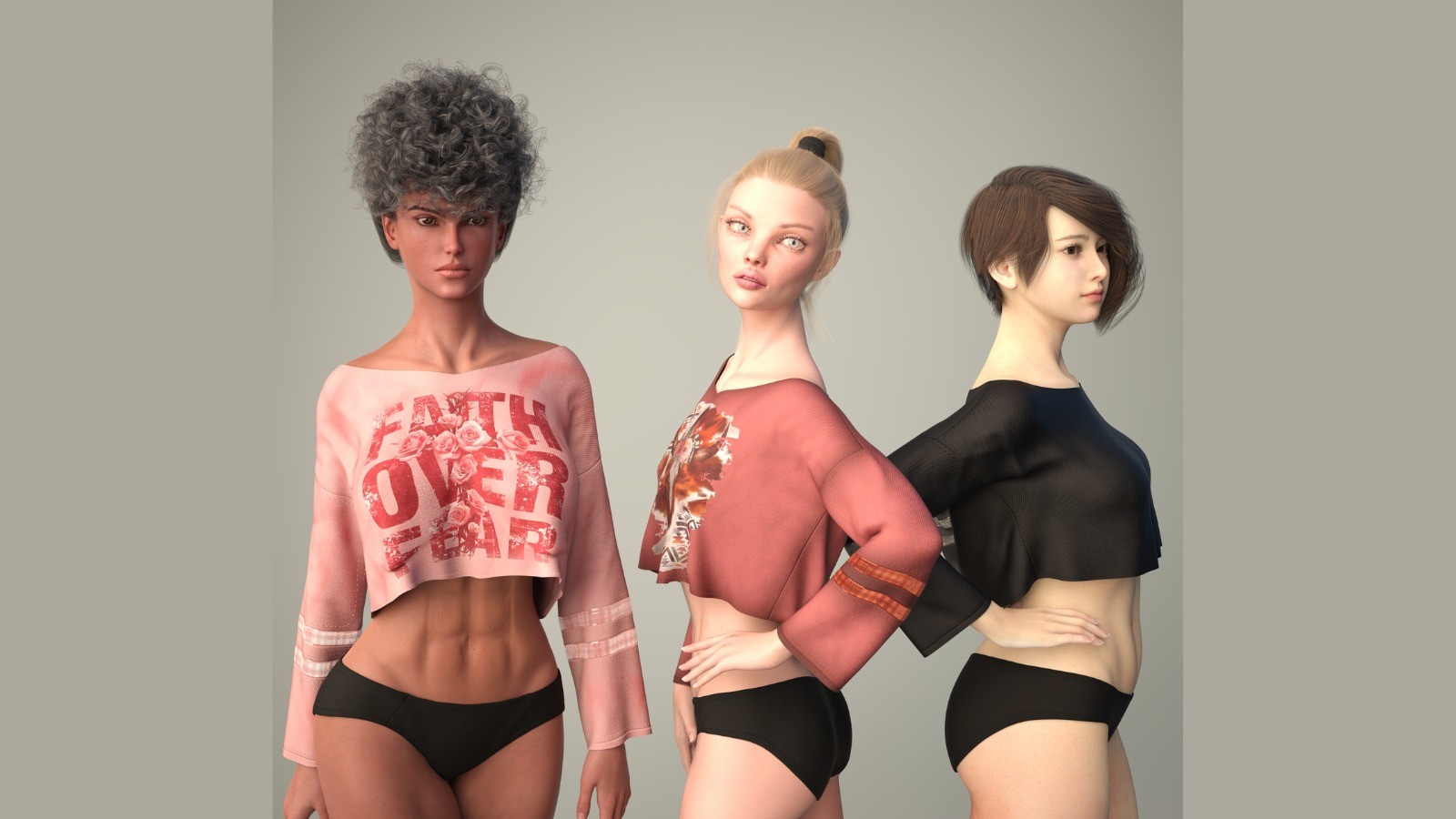 dForce Oversize Crop Sweatshirt for Genesis 8 & 8.1 Female Casual Streetwear by N/A