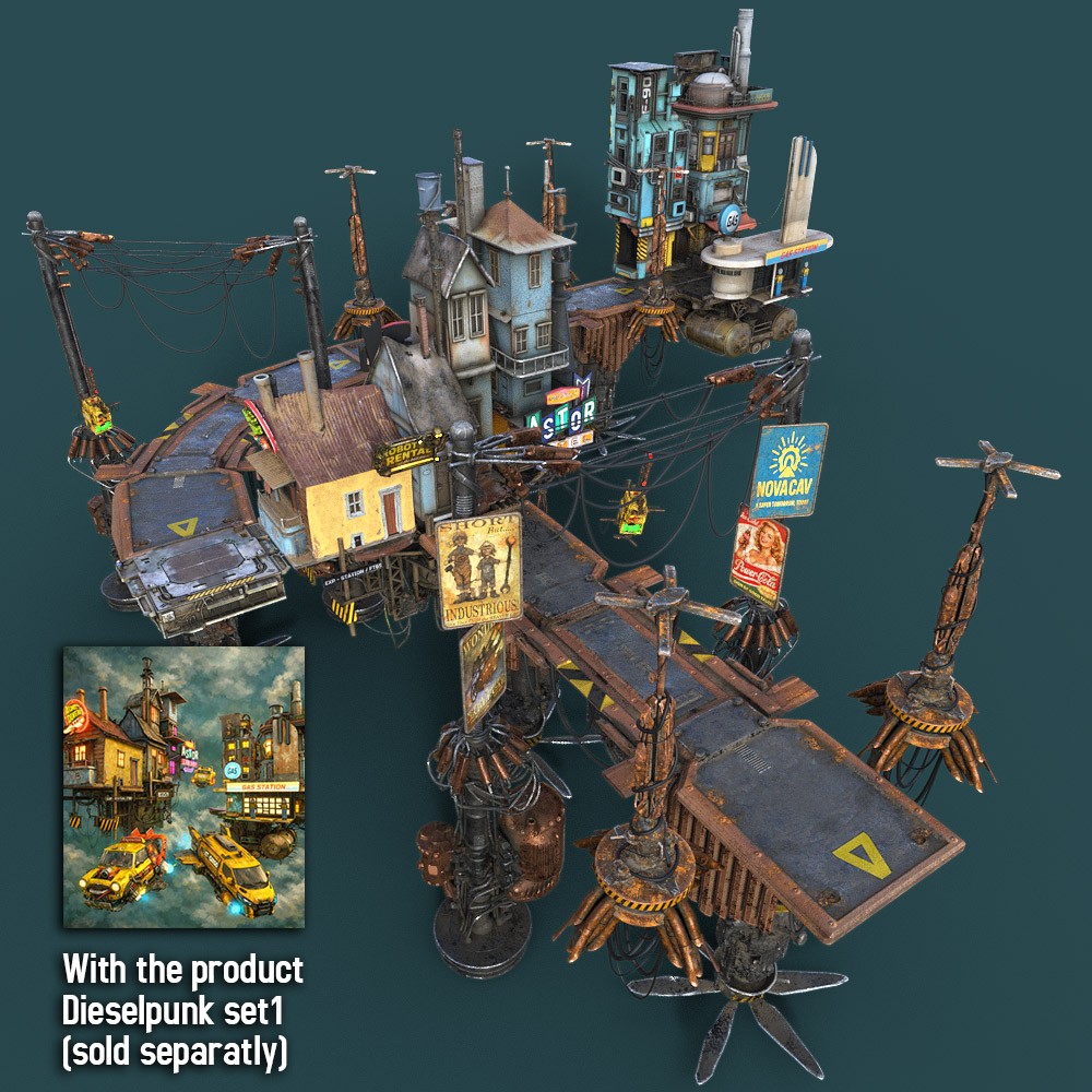 DieselPunk World - Set 4 for Daz Studio by N/A