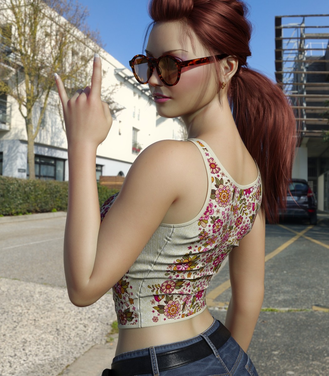 7th Ave: dForce Half Zip Tank Top for Genesis 8,8.1 Female by N/A