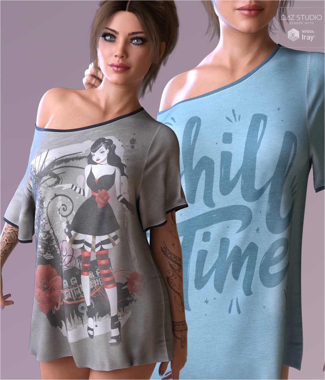 Trendy Textures for dForce Lounge Tee and Panty by N/A