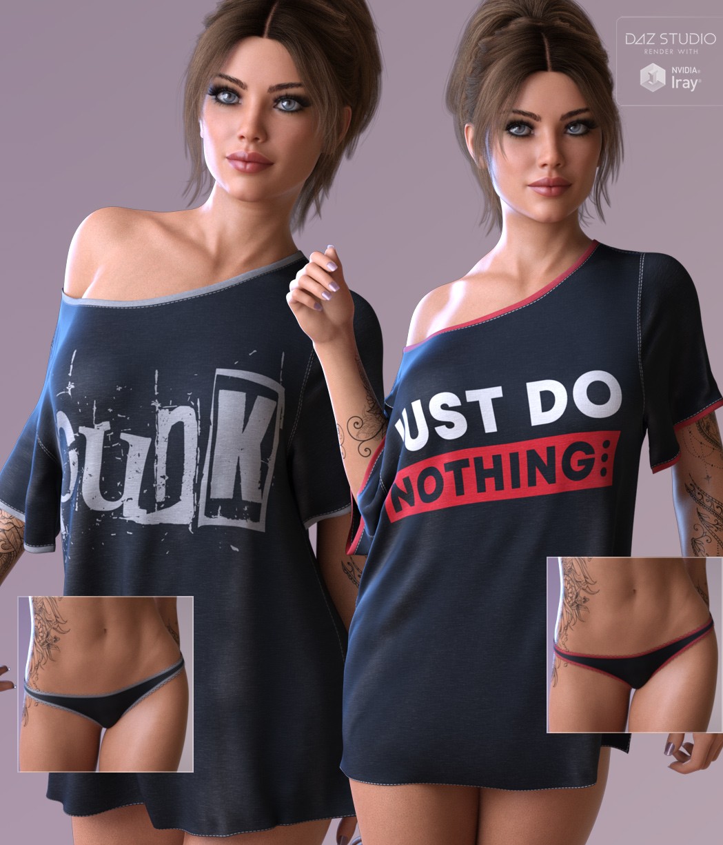 Trendy Textures for dForce Lounge Tee and Panty by N/A