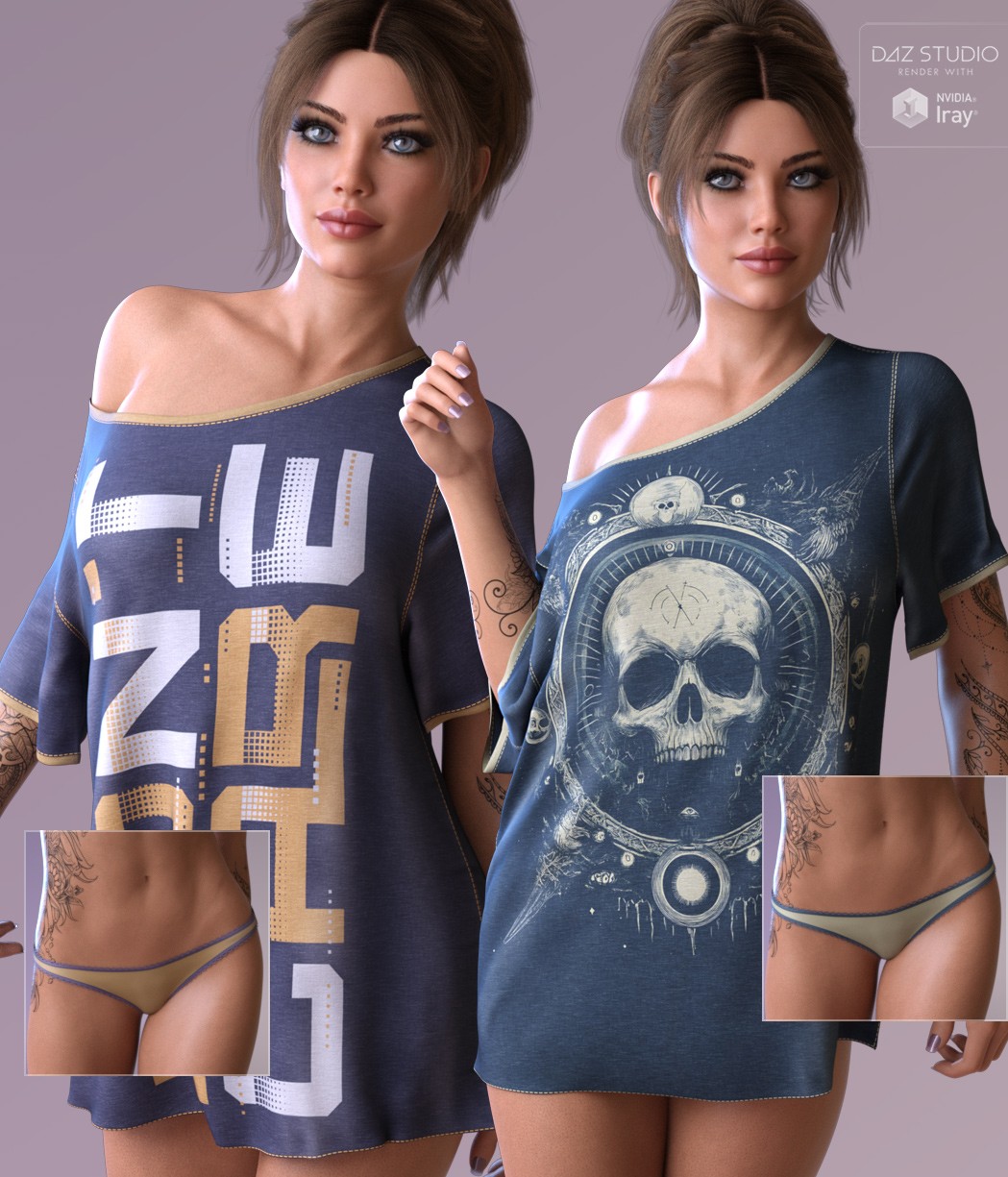 Trendy Textures for dForce Lounge Tee and Panty by N/A