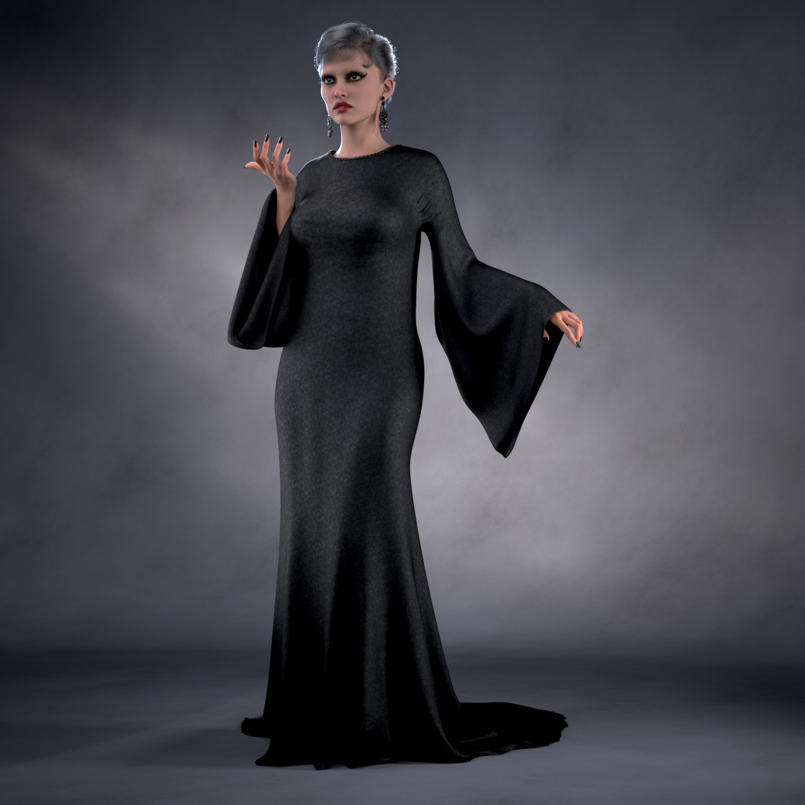 Kimono Sleeves Evening Dress for Genesis 9 Female by N/A