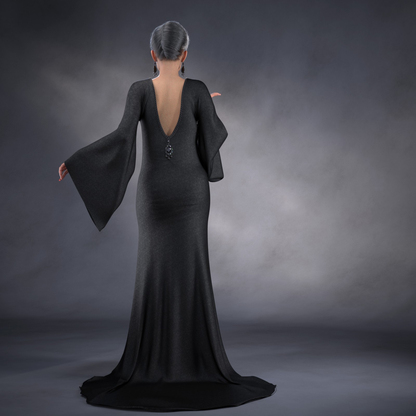 Kimono Sleeves Evening Dress for Genesis 9 Female by N/A