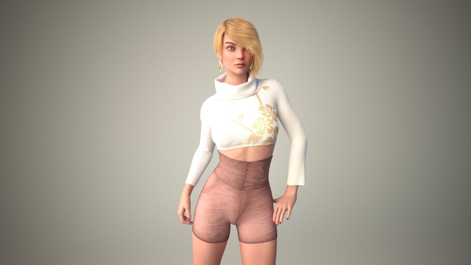 dForce High-Waist Shorts for Genesis 8 / 8.1 Female by N/A