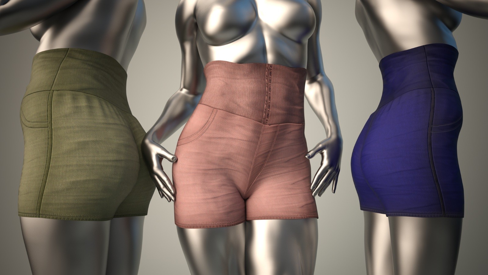 dForce High-Waist Shorts for Genesis 8 / 8.1 Female by N/A