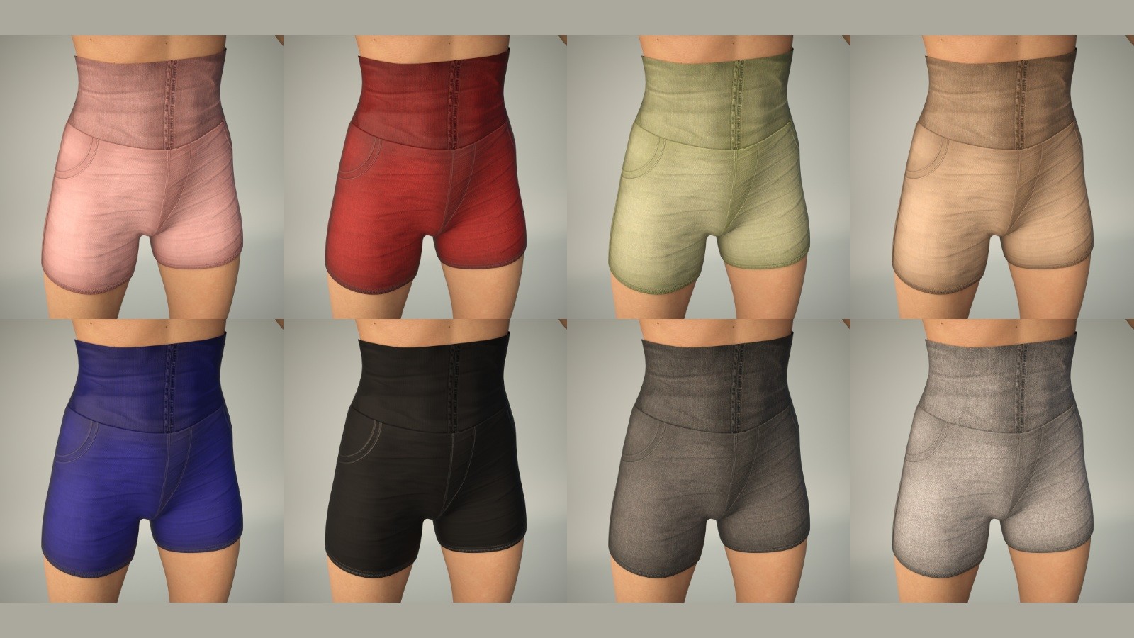 dForce High-Waist Shorts for Genesis 8 / 8.1 Female by N/A
