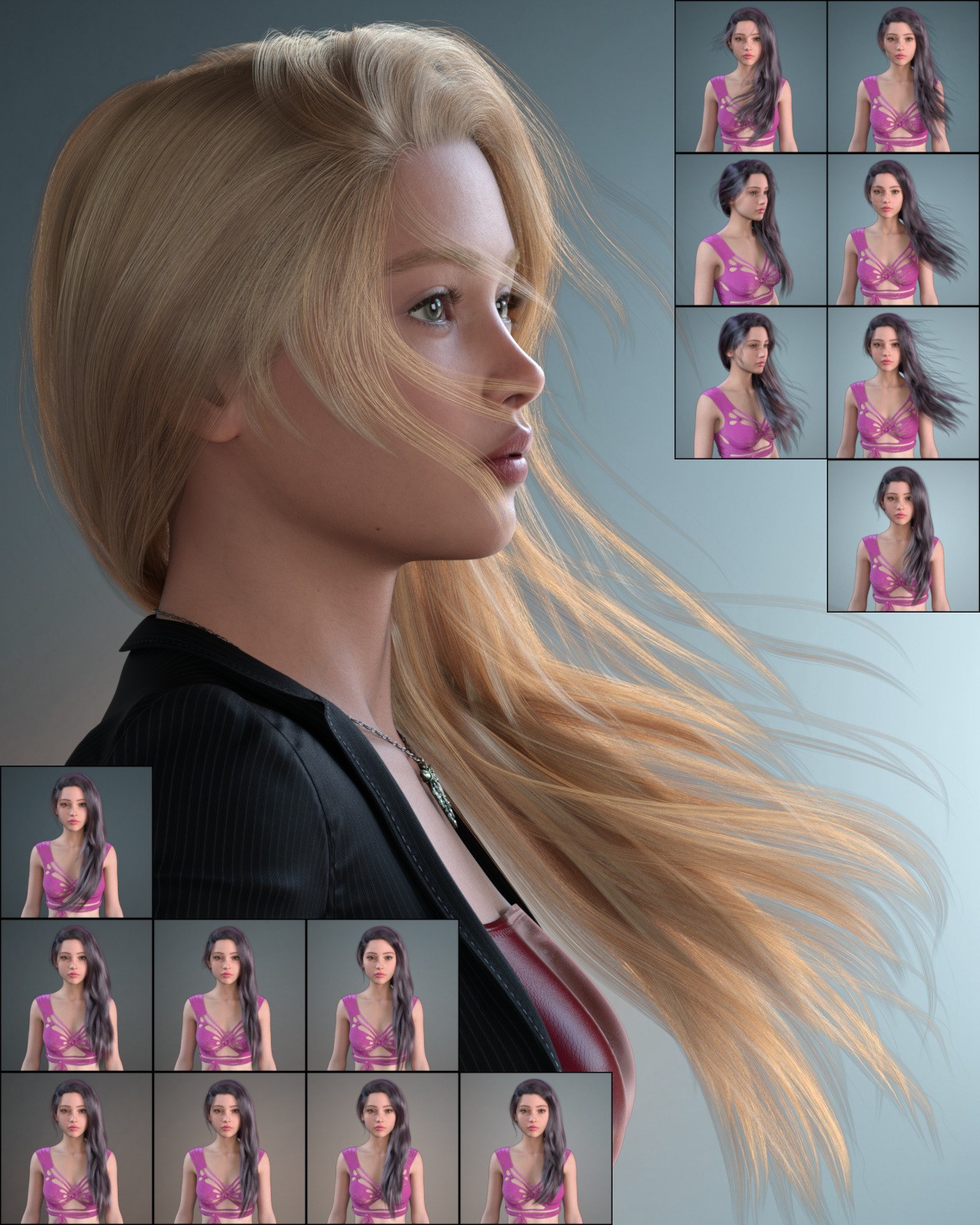 ALO Sannie Hair for Genesis 9 by N/A
