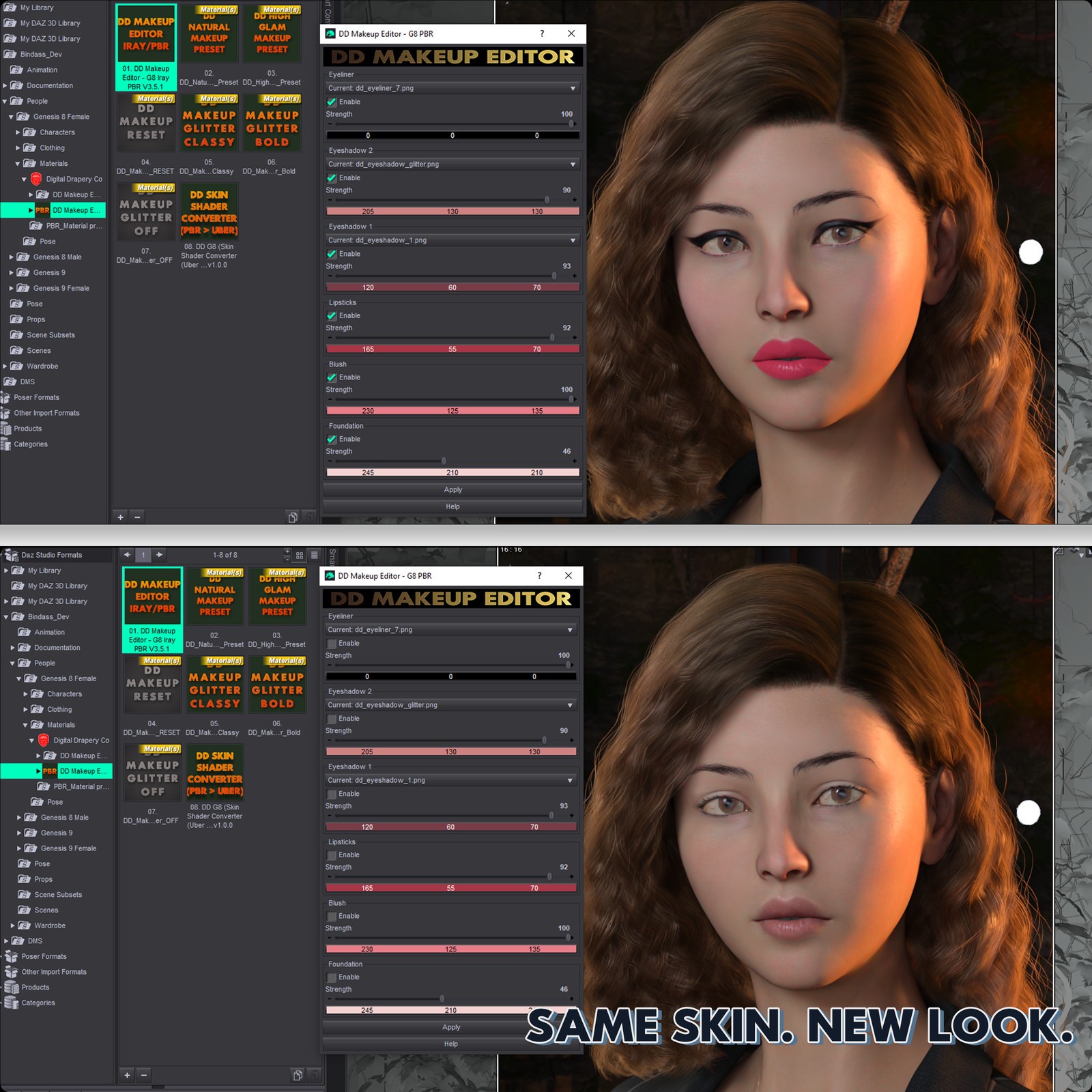 DD Makeup Editor – Iray PBR Skin Makeup Tool for Genesis 8 Female by N/A