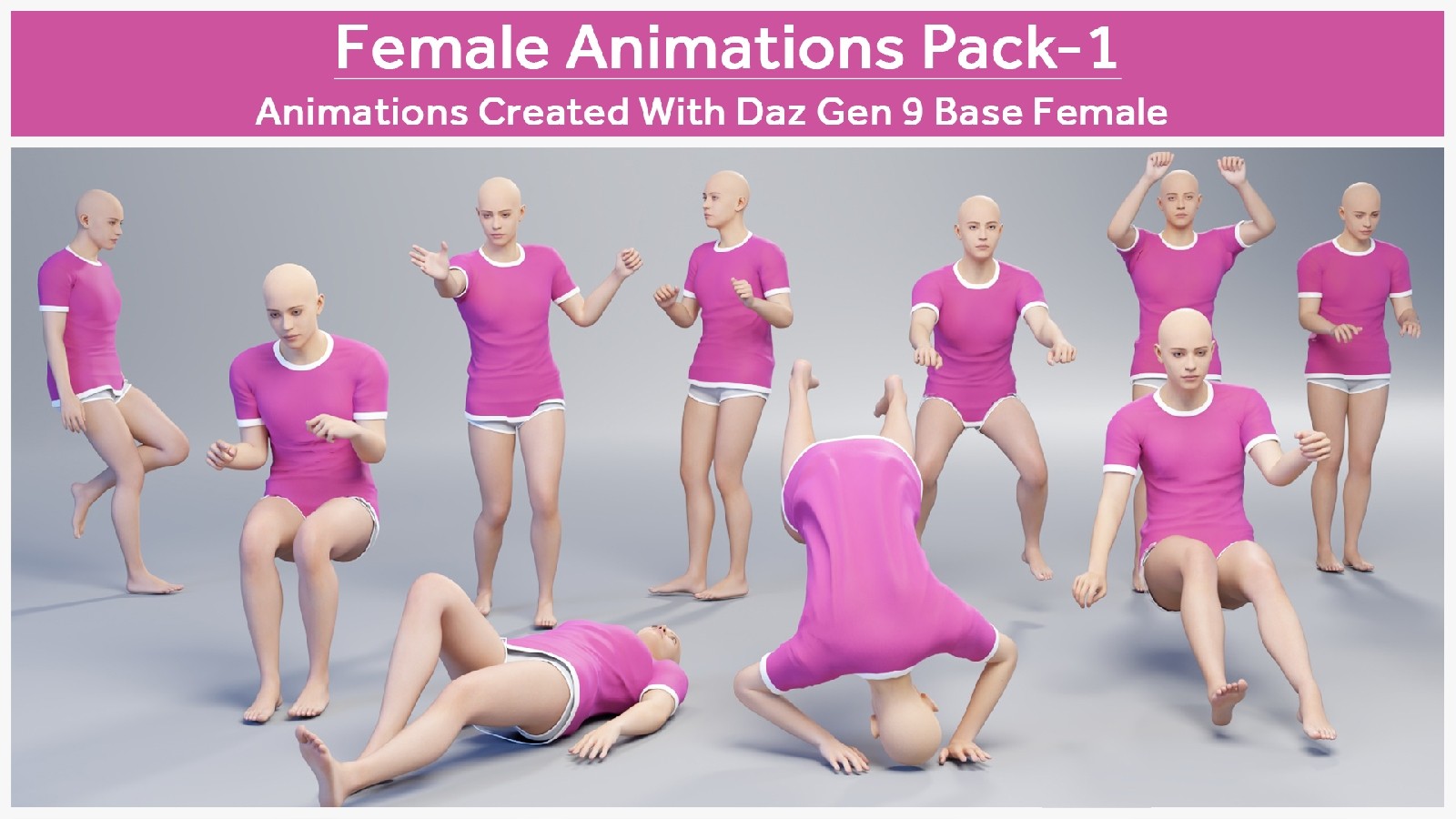 25 Female Animations Pack-1 (Daz Genesis 9) by N/A