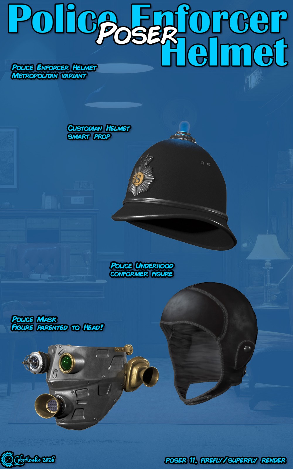 Police Enforcer Helmet for Poser by N/A