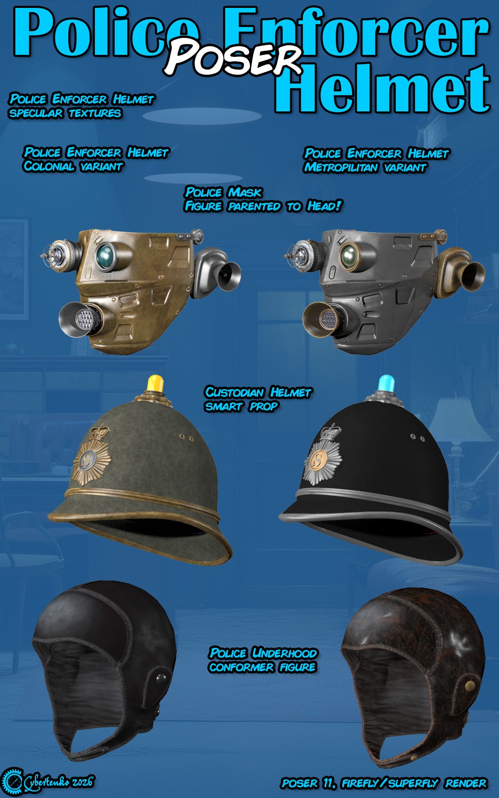 Police Enforcer Helmet for Poser by N/A