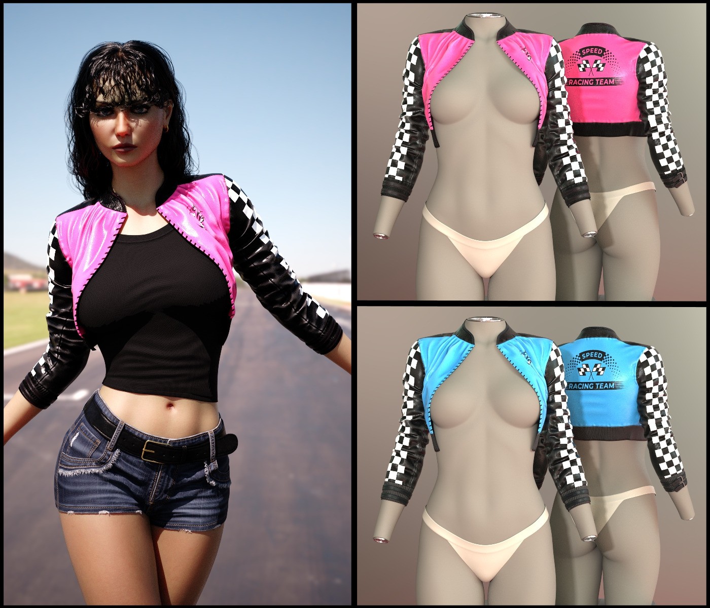 7th Ave: dForce Nitro Mini Jacket for Genesis 8s Female Genesis 9 by N/A
