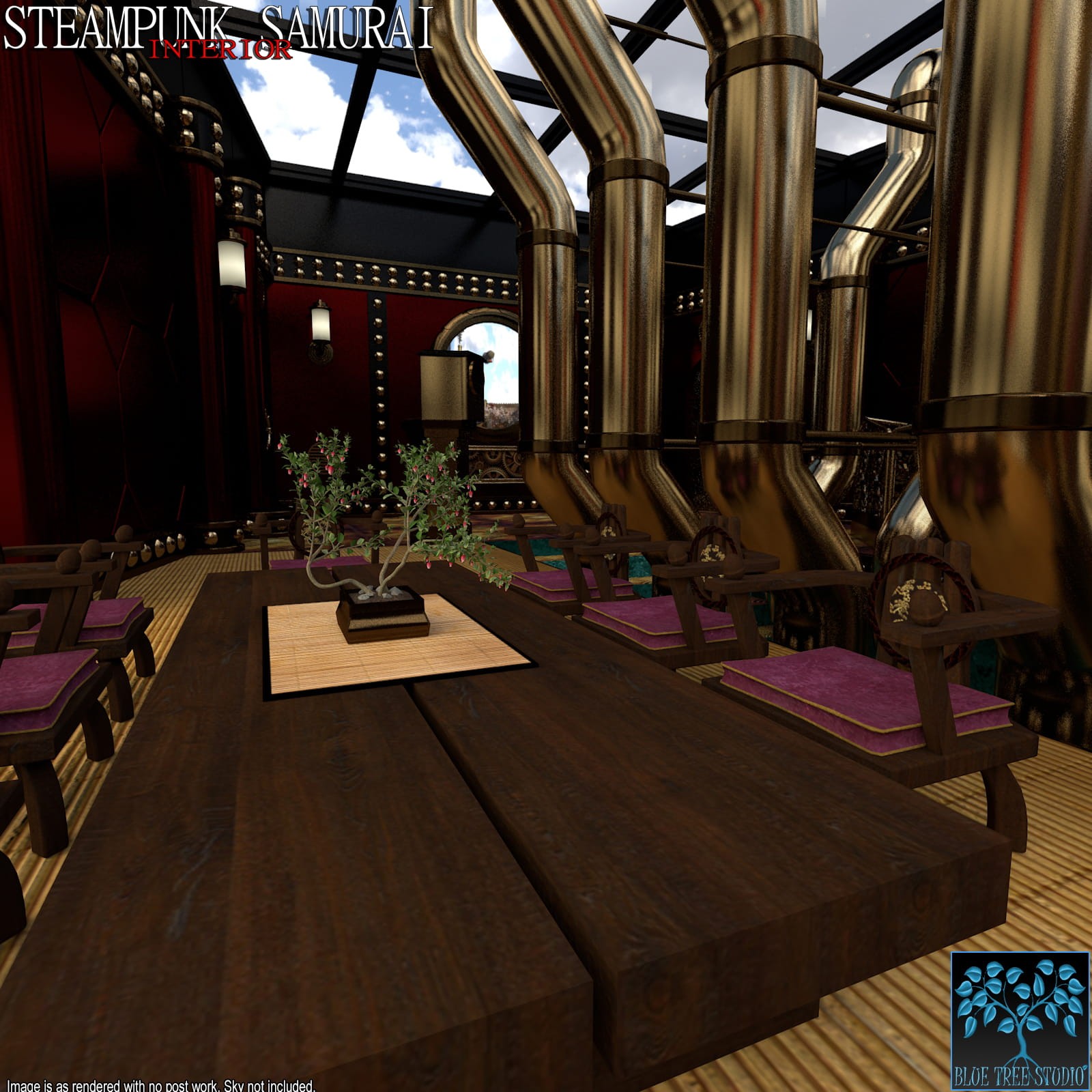 Steampunk Samurai Interior for Poser by N/A