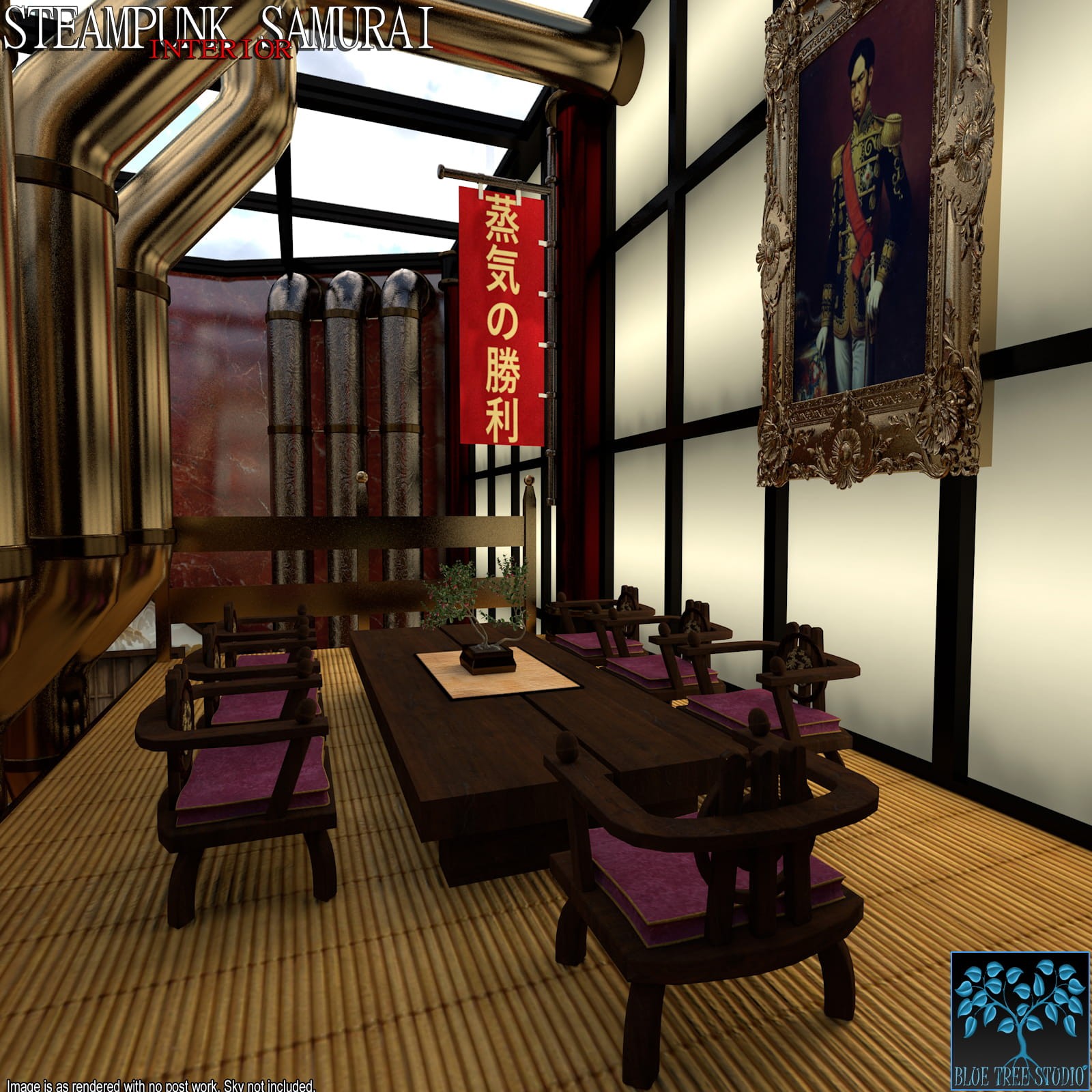 Steampunk Samurai Interior for Poser by N/A