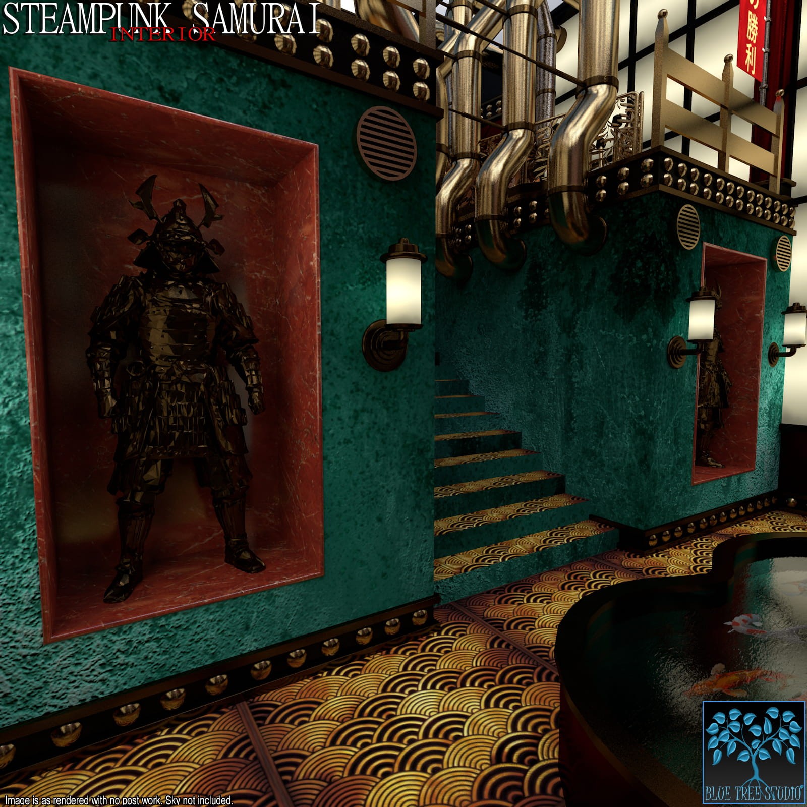 Steampunk Samurai Interior for Poser by N/A