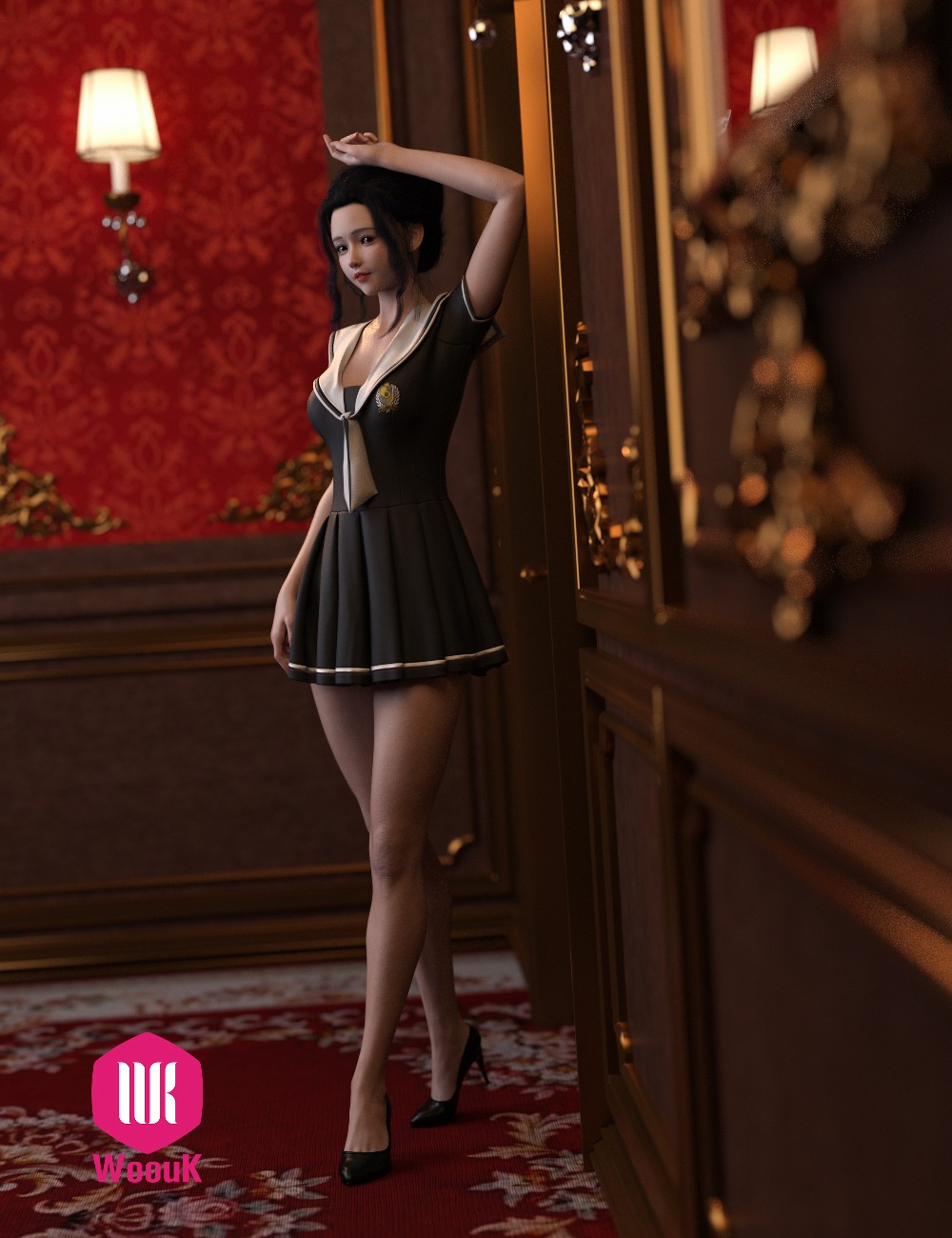 dForce WUK JK Style Short Sleeve Dress for Genesis 8 and 8.1 Female by N/A