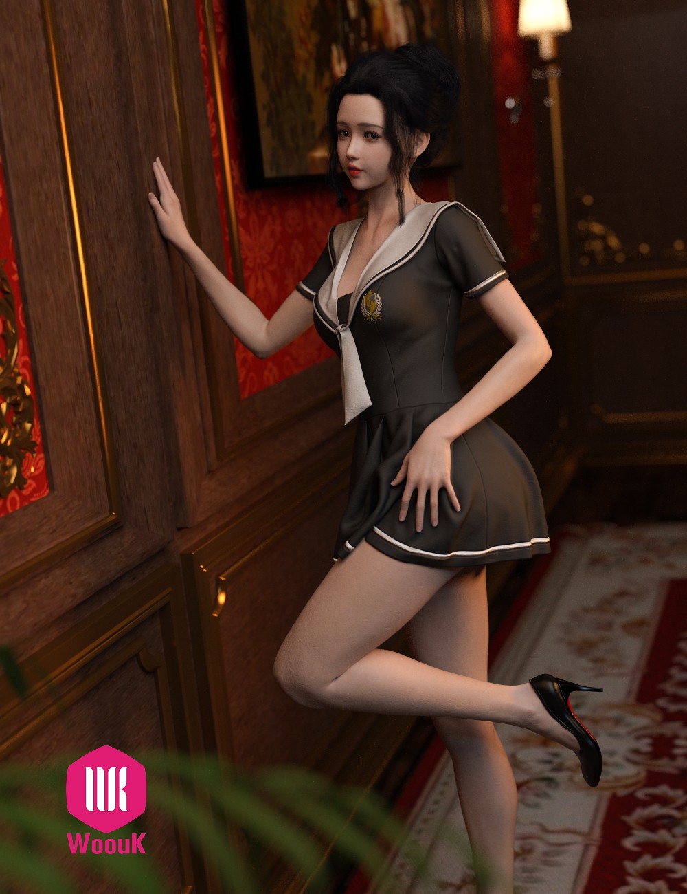 dForce WUK JK Style Short Sleeve Dress for Genesis 8 and 8.1 Female by N/A