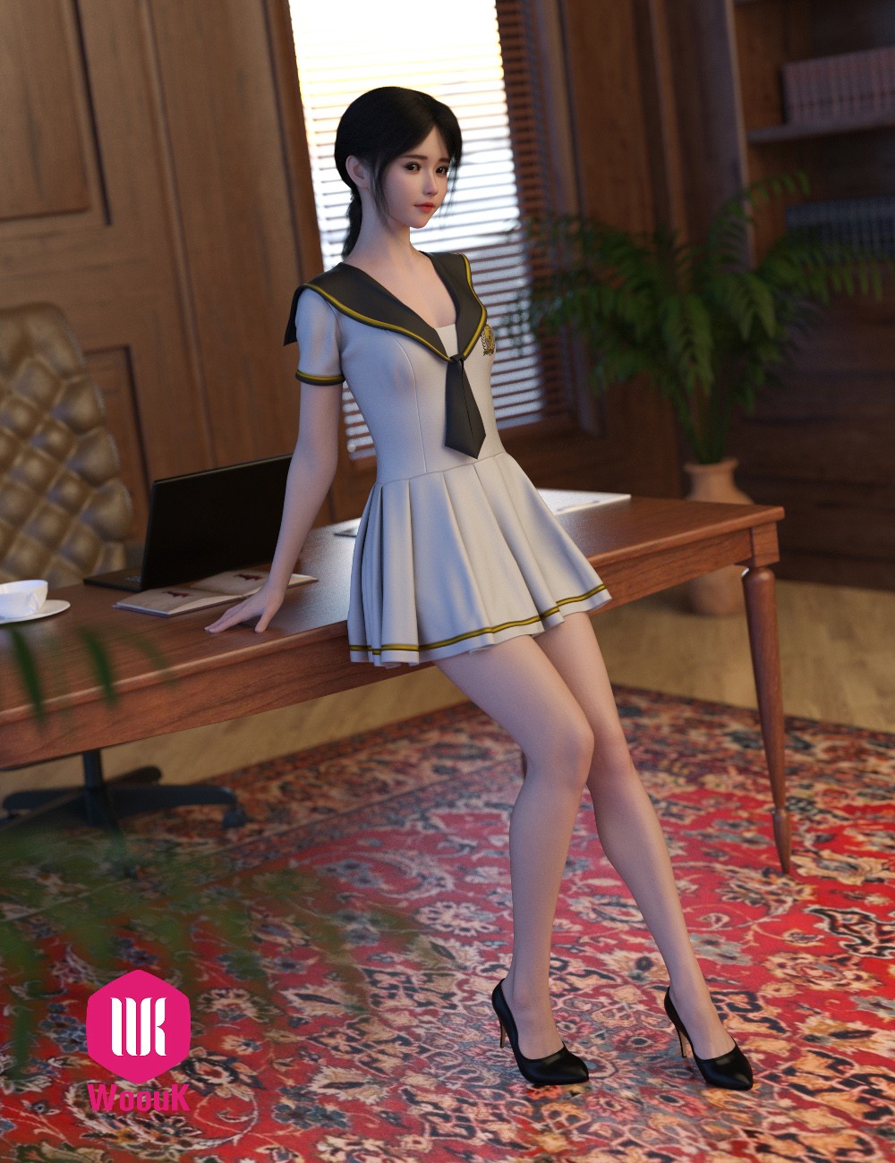 dForce WUK JK Style Short Sleeve Dress for Genesis 8 and 8.1 Female by N/A