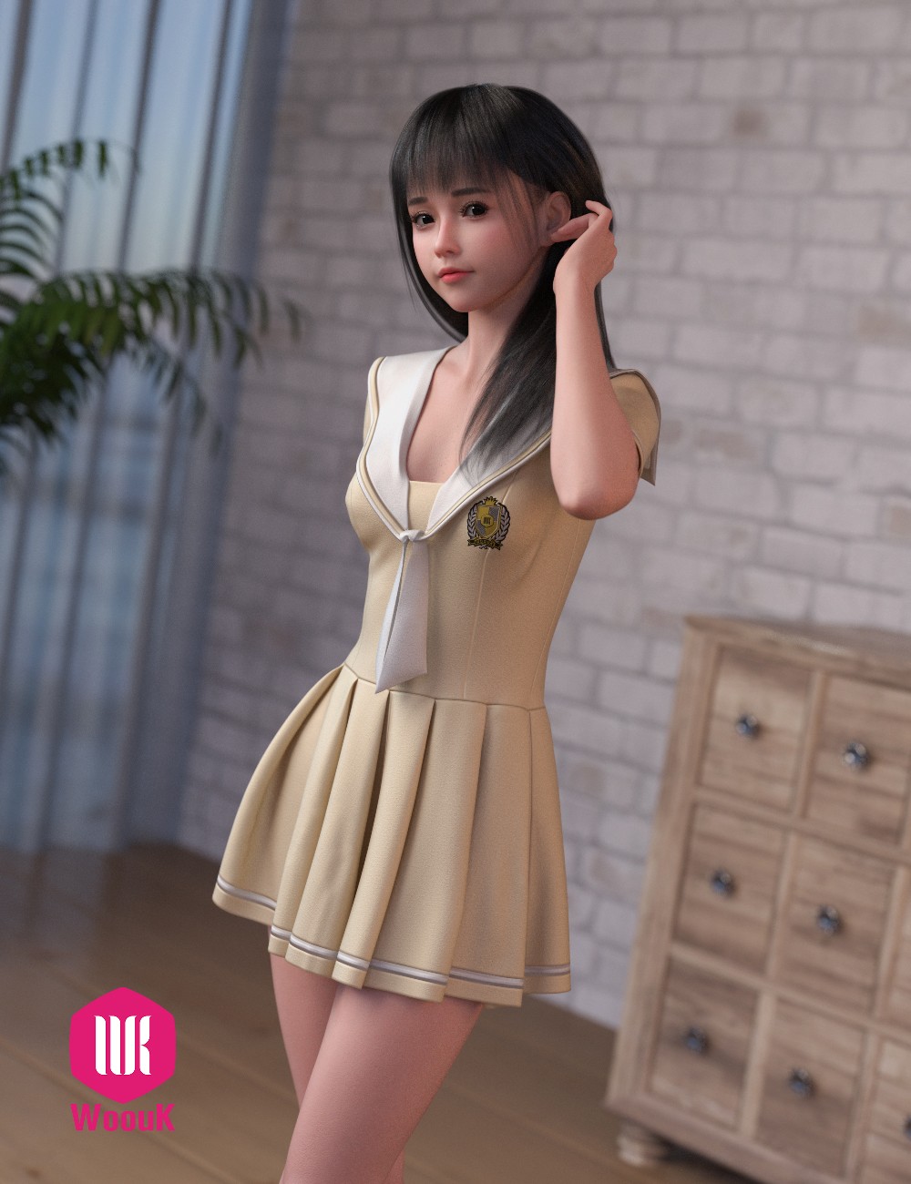 dForce WUK JK Style Short Sleeve Dress for Genesis 8 and 8.1 Female by N/A